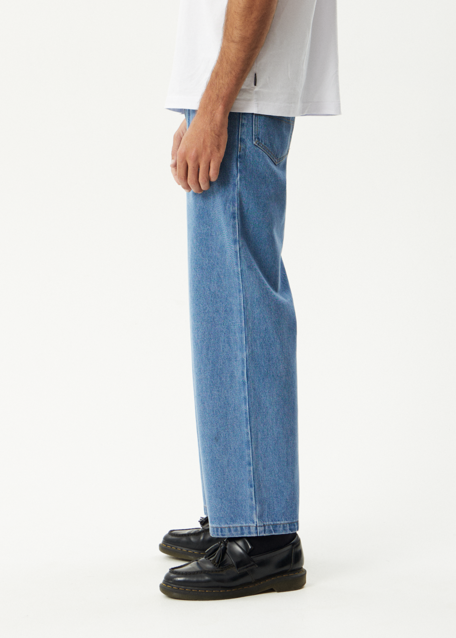 AFENDS Mens Fast Forward - Denim Ultra Baggy Jean - Worn Blue