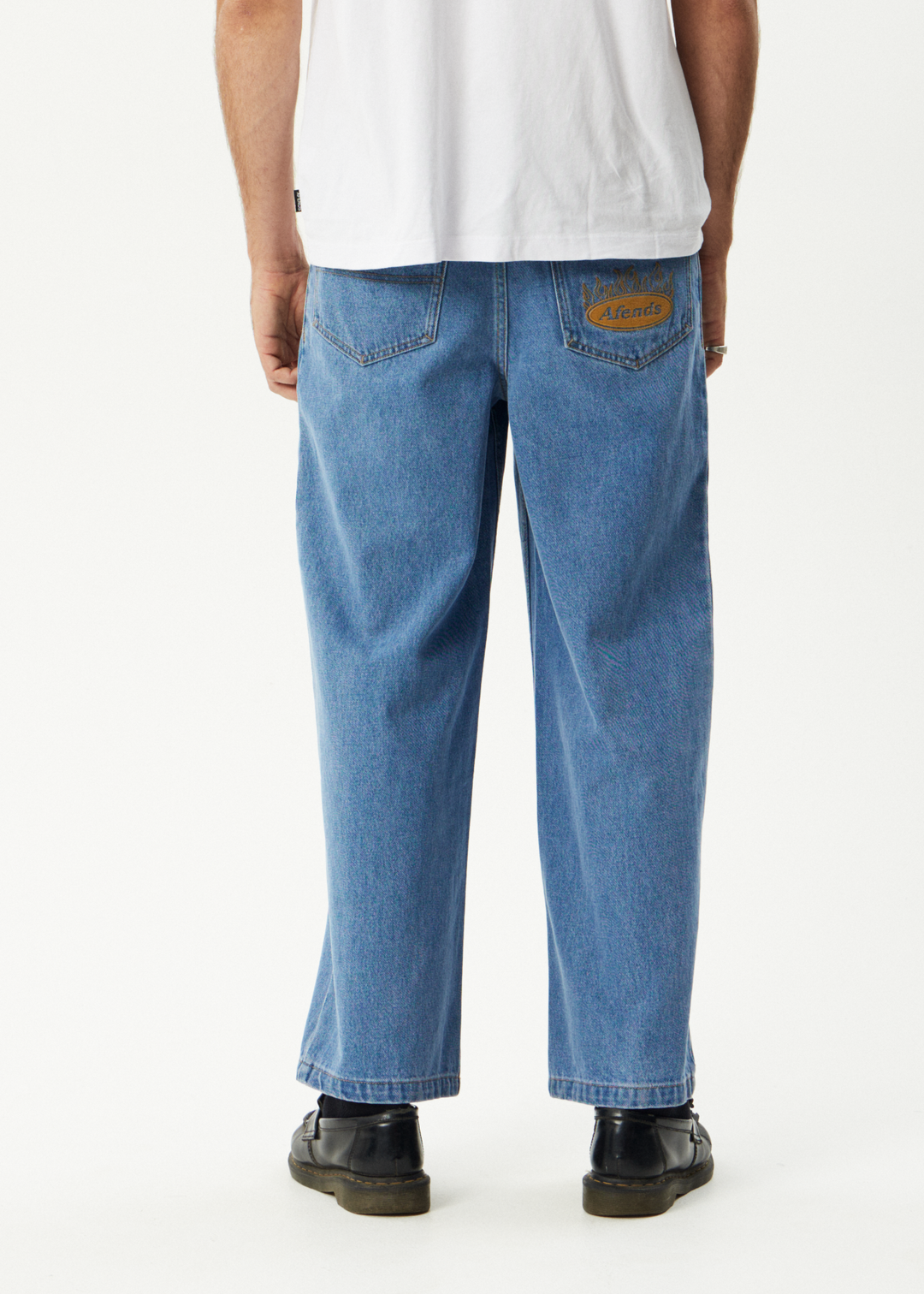 AFENDS Mens Fast Forward - Denim Ultra Baggy Jean - Worn Blue