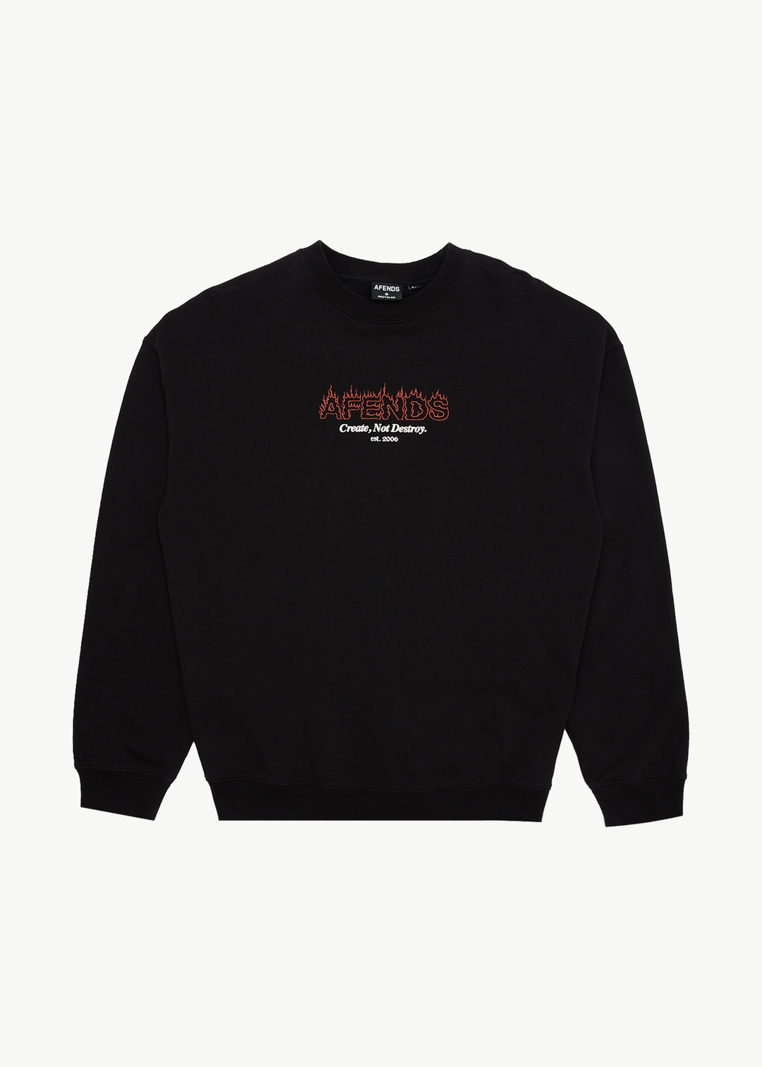 AFENDS Mens Ember - Crew Neck - Black