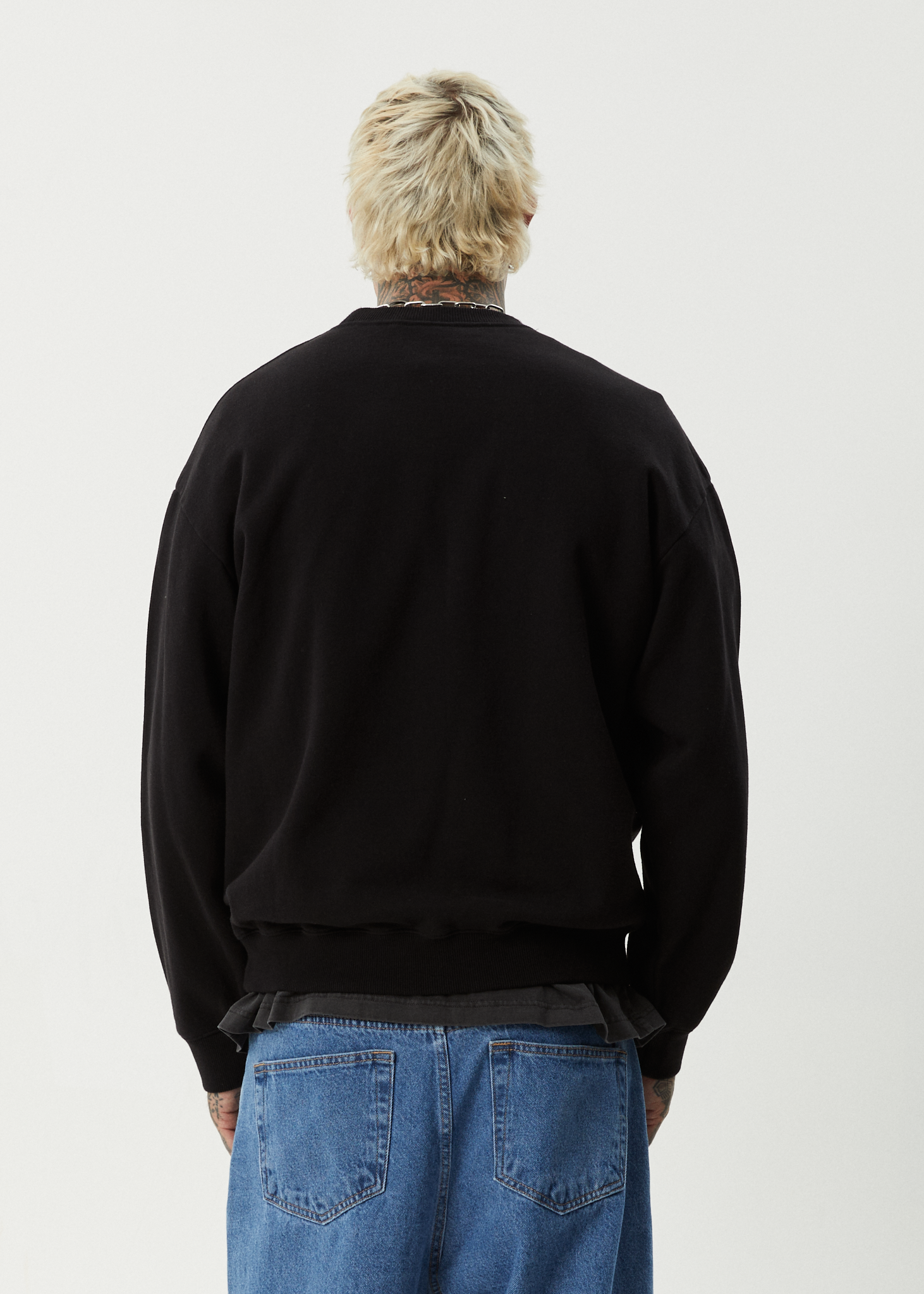 AFENDS Mens Ember - Crew Neck Jumper - Black