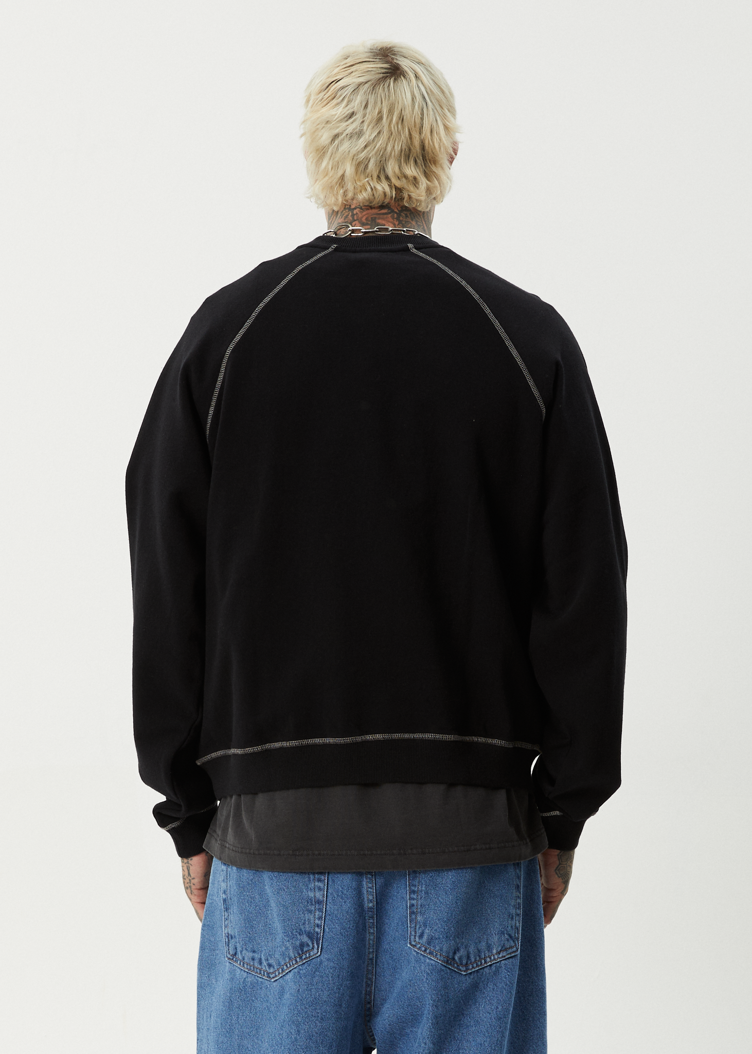 AFENDS Mens Dance Party - Crew Neck Jumper - Black