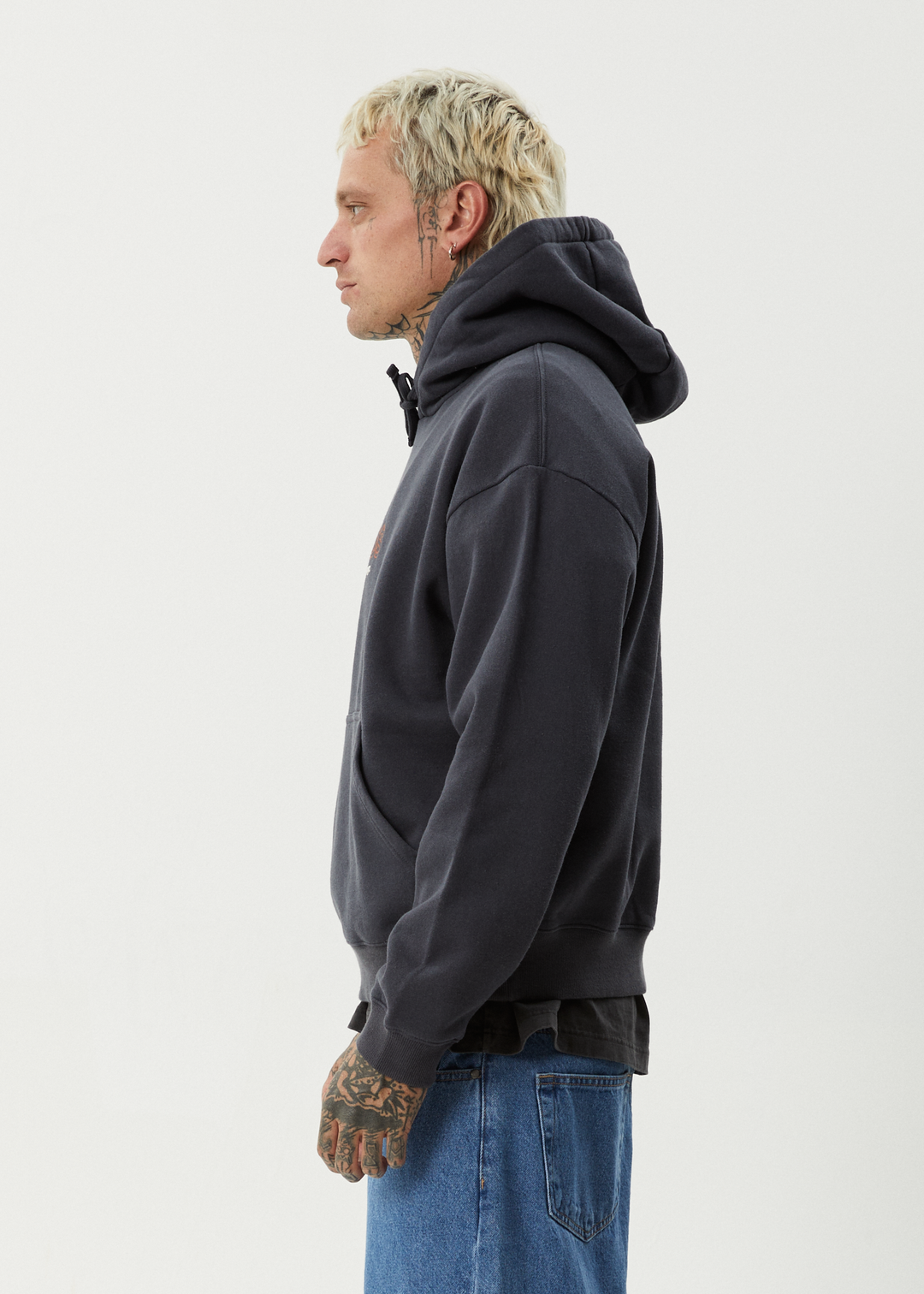 AFENDS Mens Ember - Pull On Hood - Charcoal