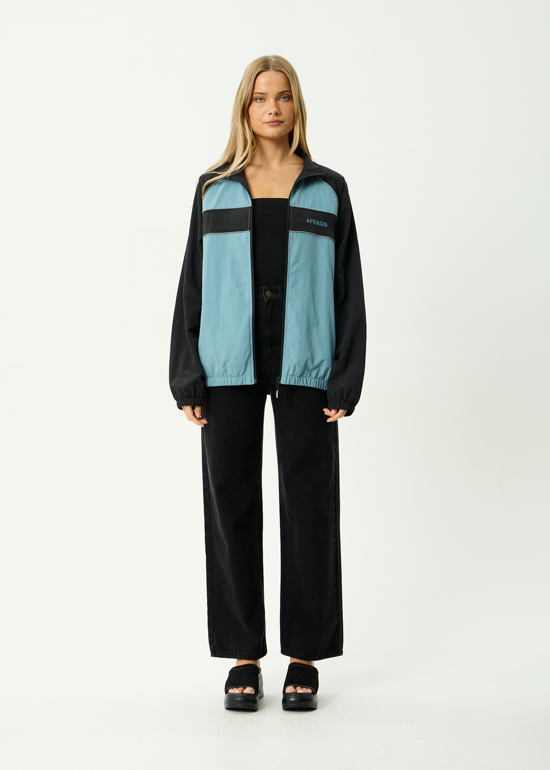 AFENDS Mens Spicy - Sports Spray Jacket - Ocean Spray