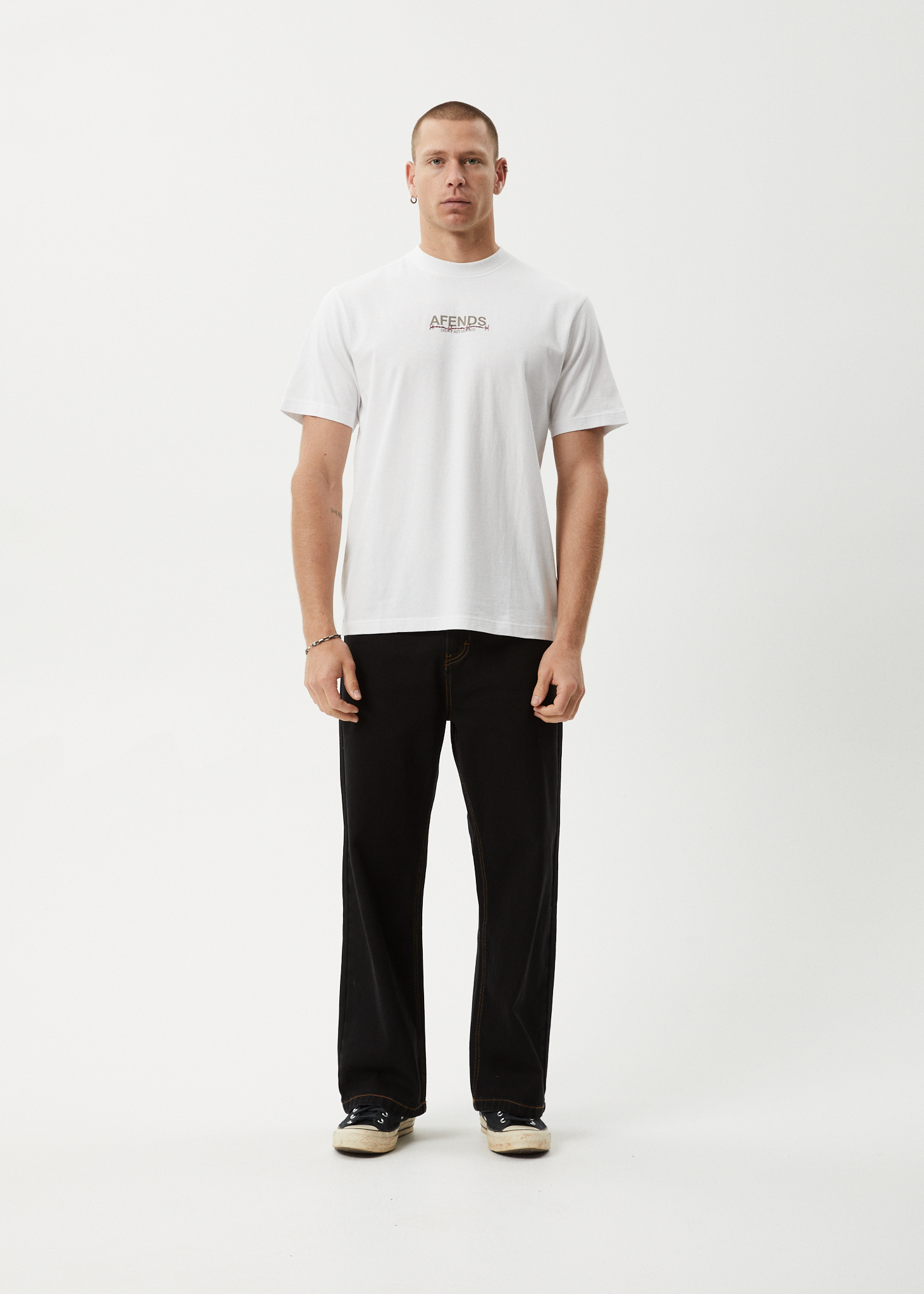 AFENDS Mens Wired - Retro Tee - White