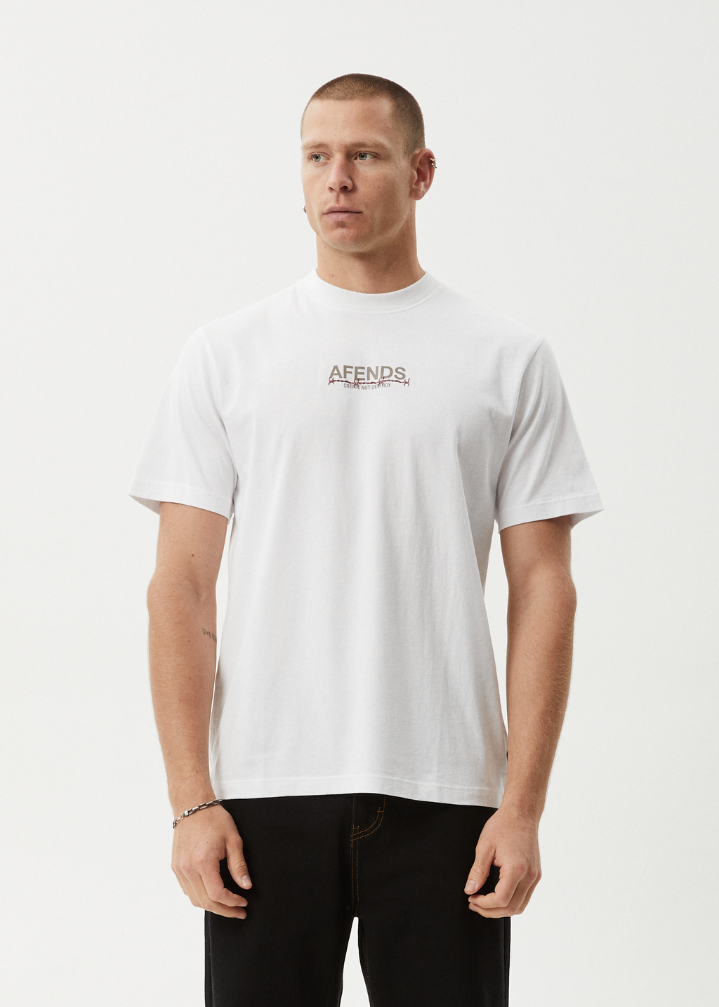 AFENDS Mens Wired - Retro Tee - White