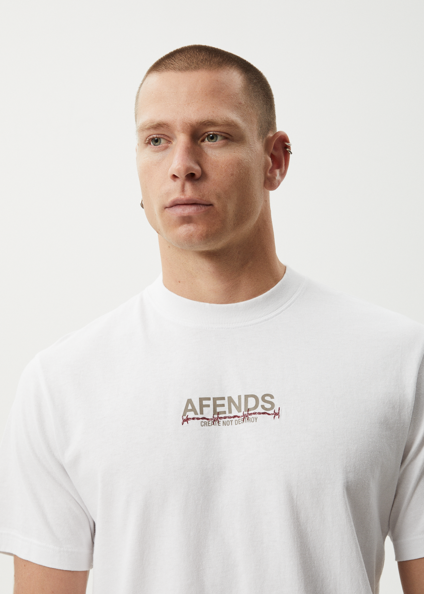 AFENDS Mens Wired - Retro Tee - White