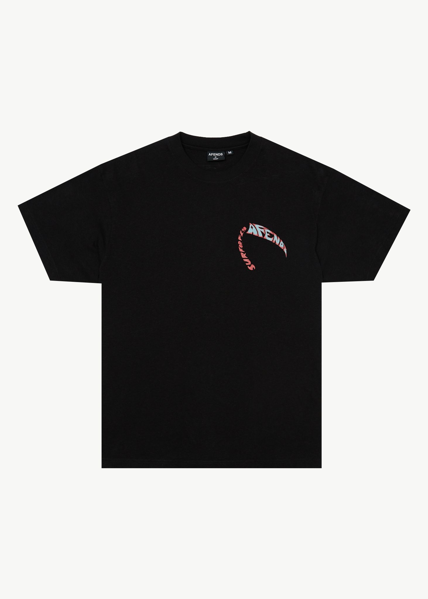 AFENDS Mens Surf Or Fly - Boxy Tee - Black