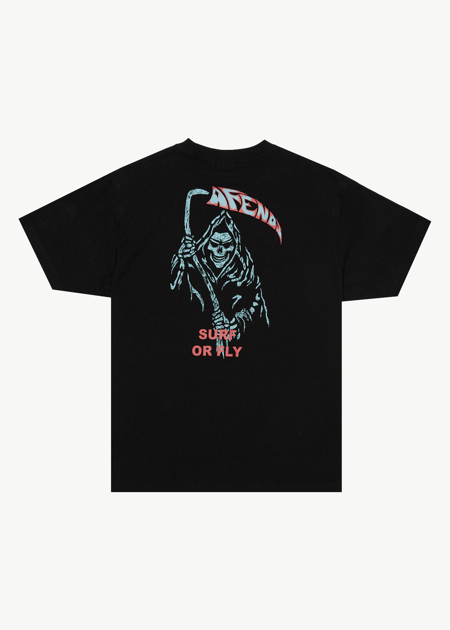 AFENDS Mens Surf Or Fly - Boxy Tee - Black