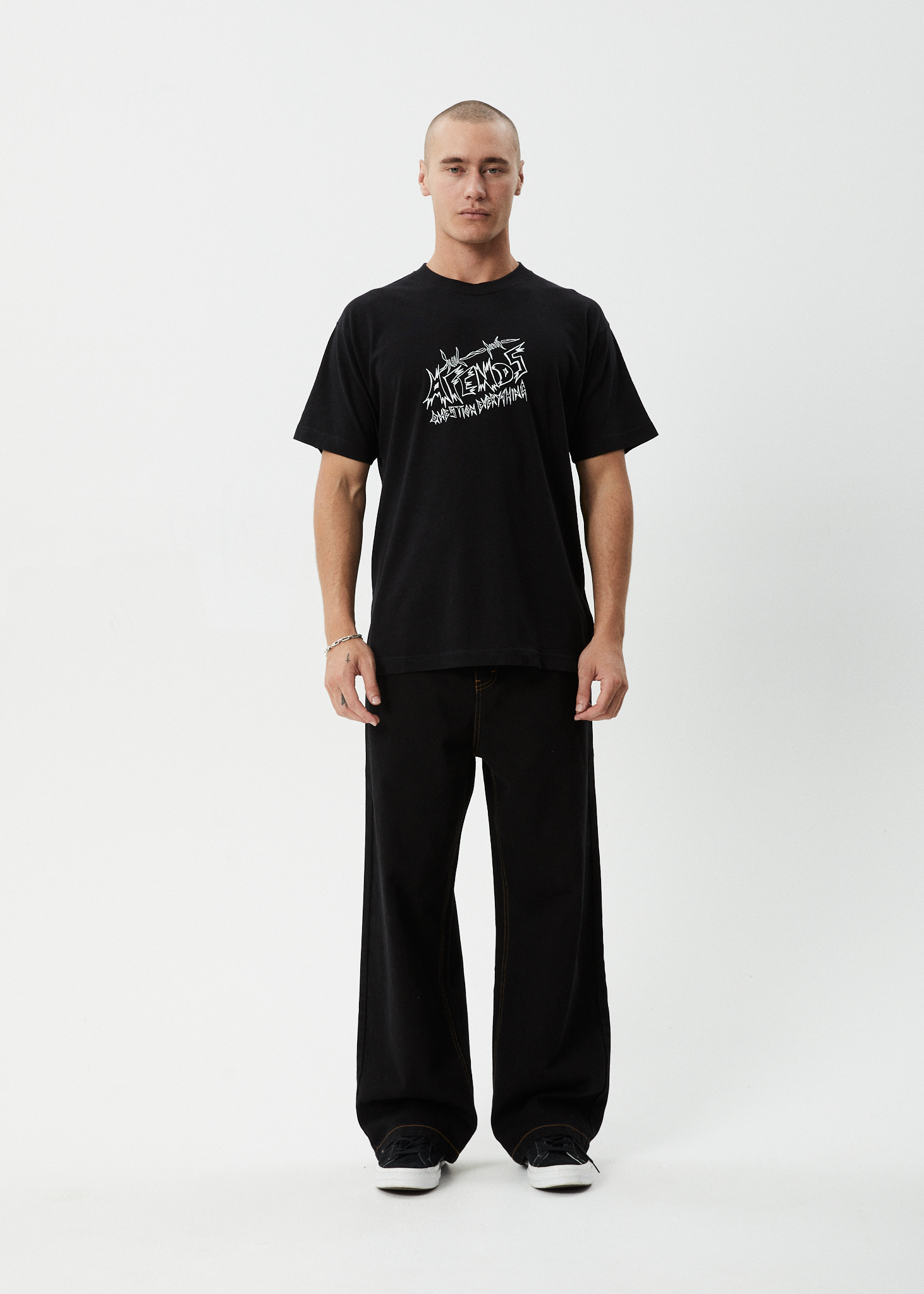 AFENDS Mens Moments - Boxy Tee - Black