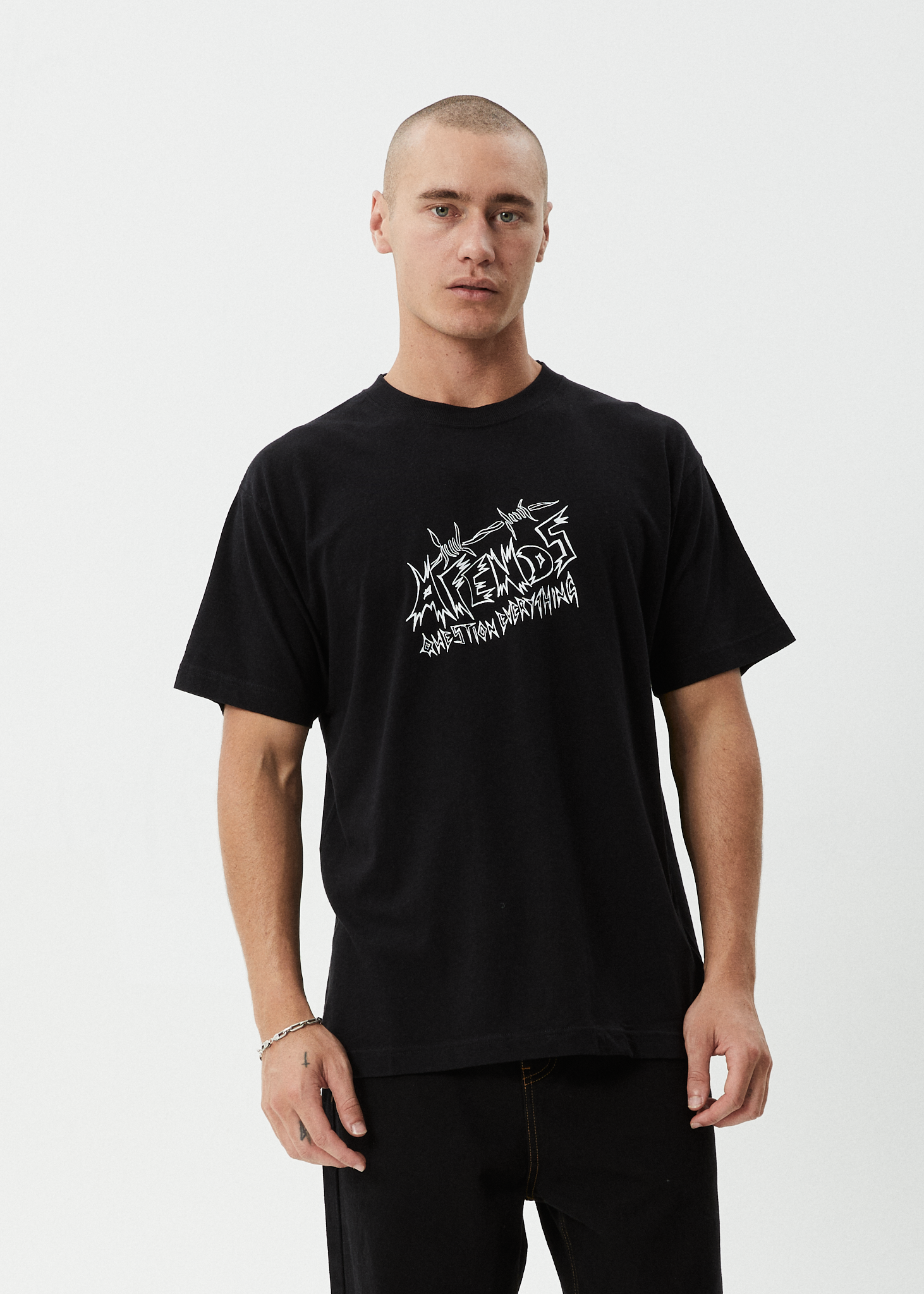 AFENDS Mens Moments - Boxy Tee - Black