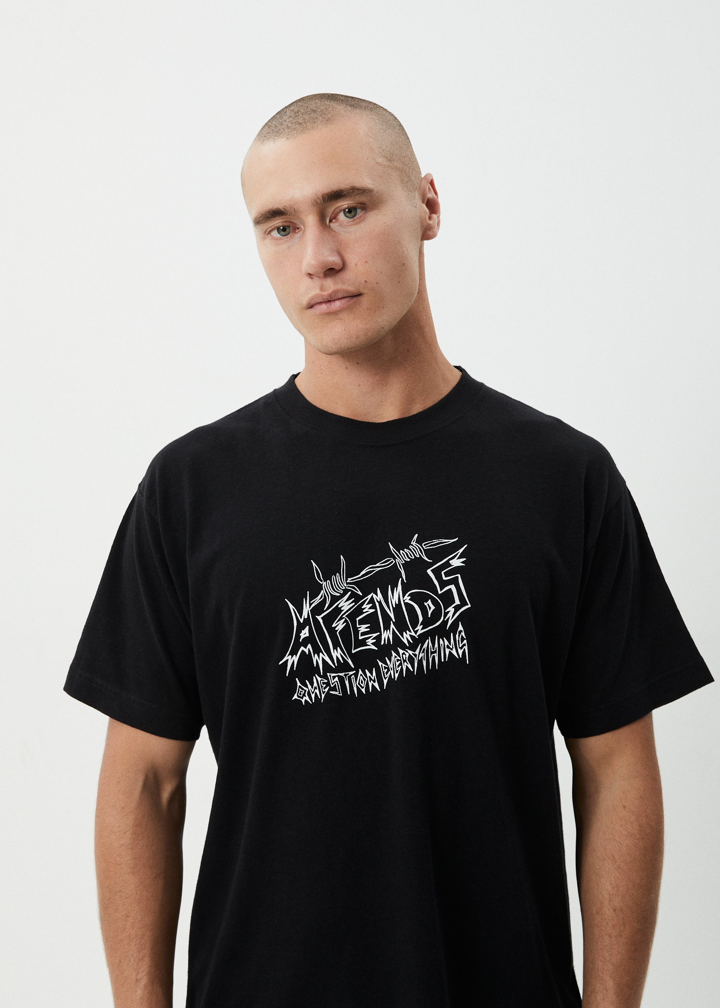 AFENDS Mens Moments - Boxy Tee - Black