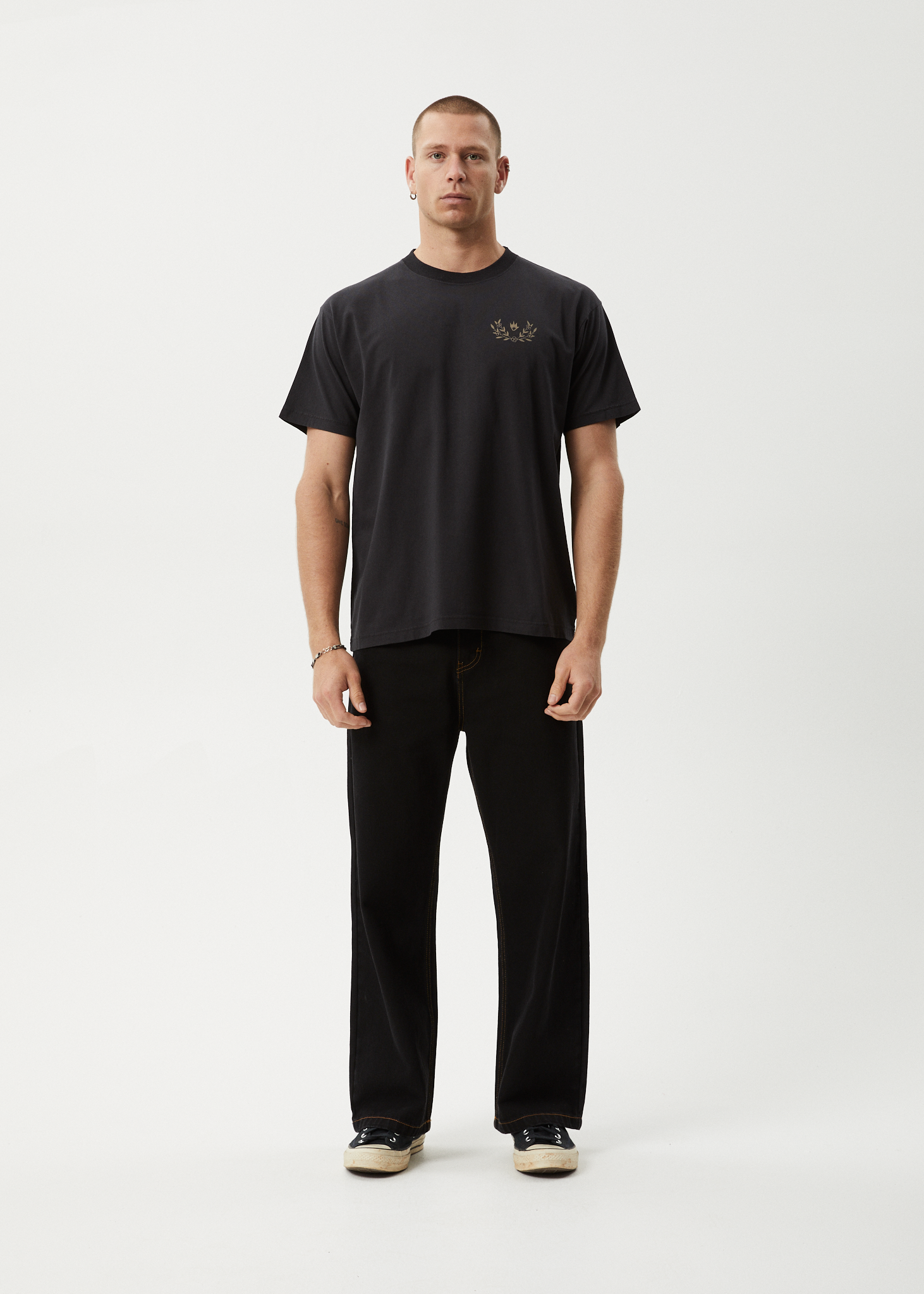 AFENDS Mens Surf Related - Boxy Tee - Stone Black