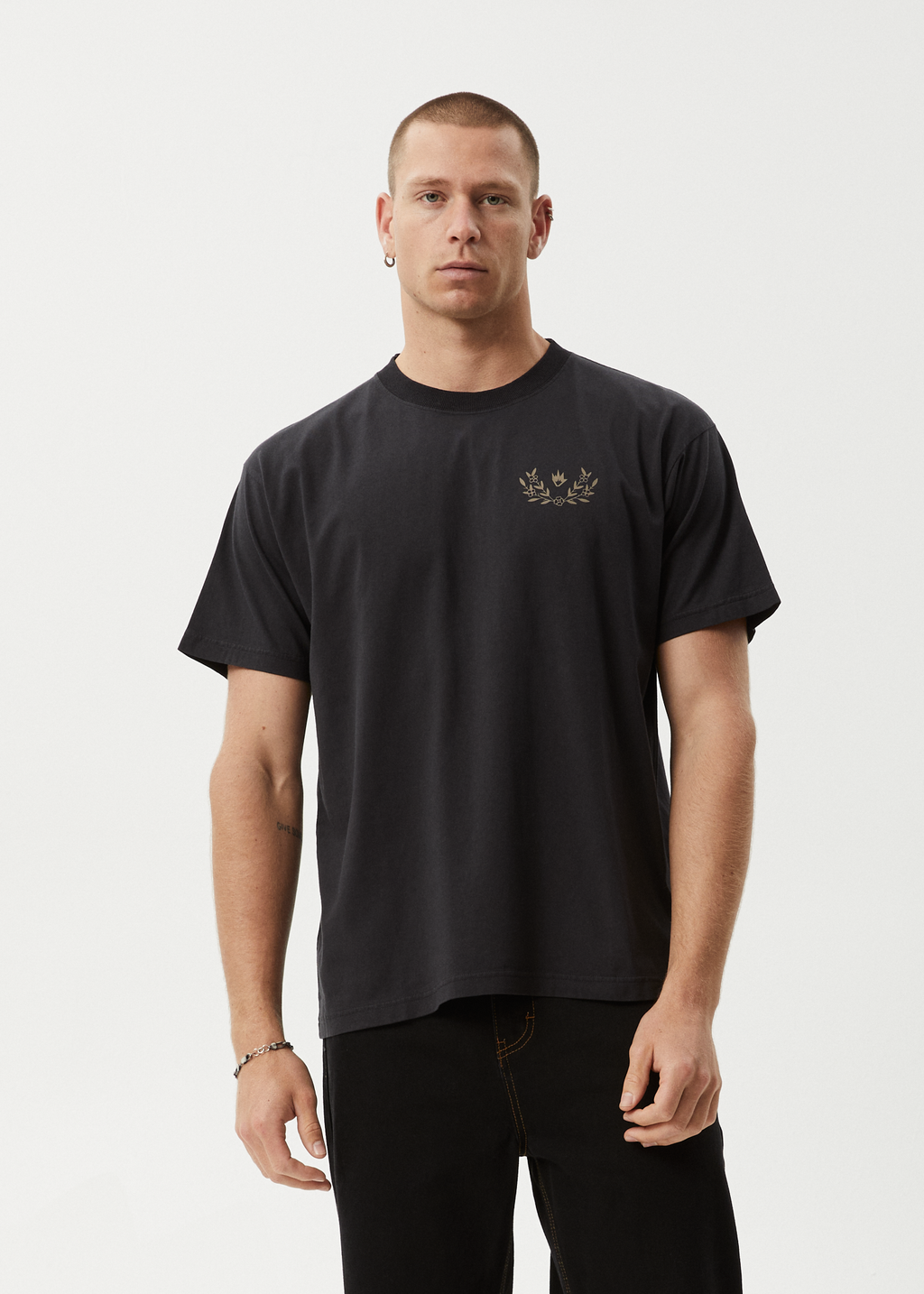 AFENDS Mens Surf Related - Boxy Tee - Stone Black