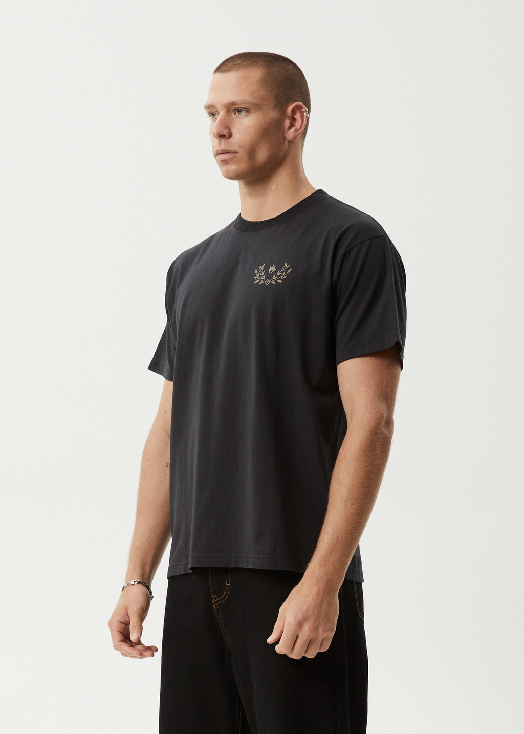 AFENDS Mens Surf Related - Boxy Tee - Stone Black