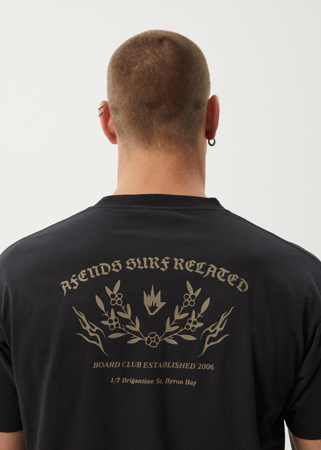 AFENDS Mens Surf Related - Boxy Tee - Stone Black