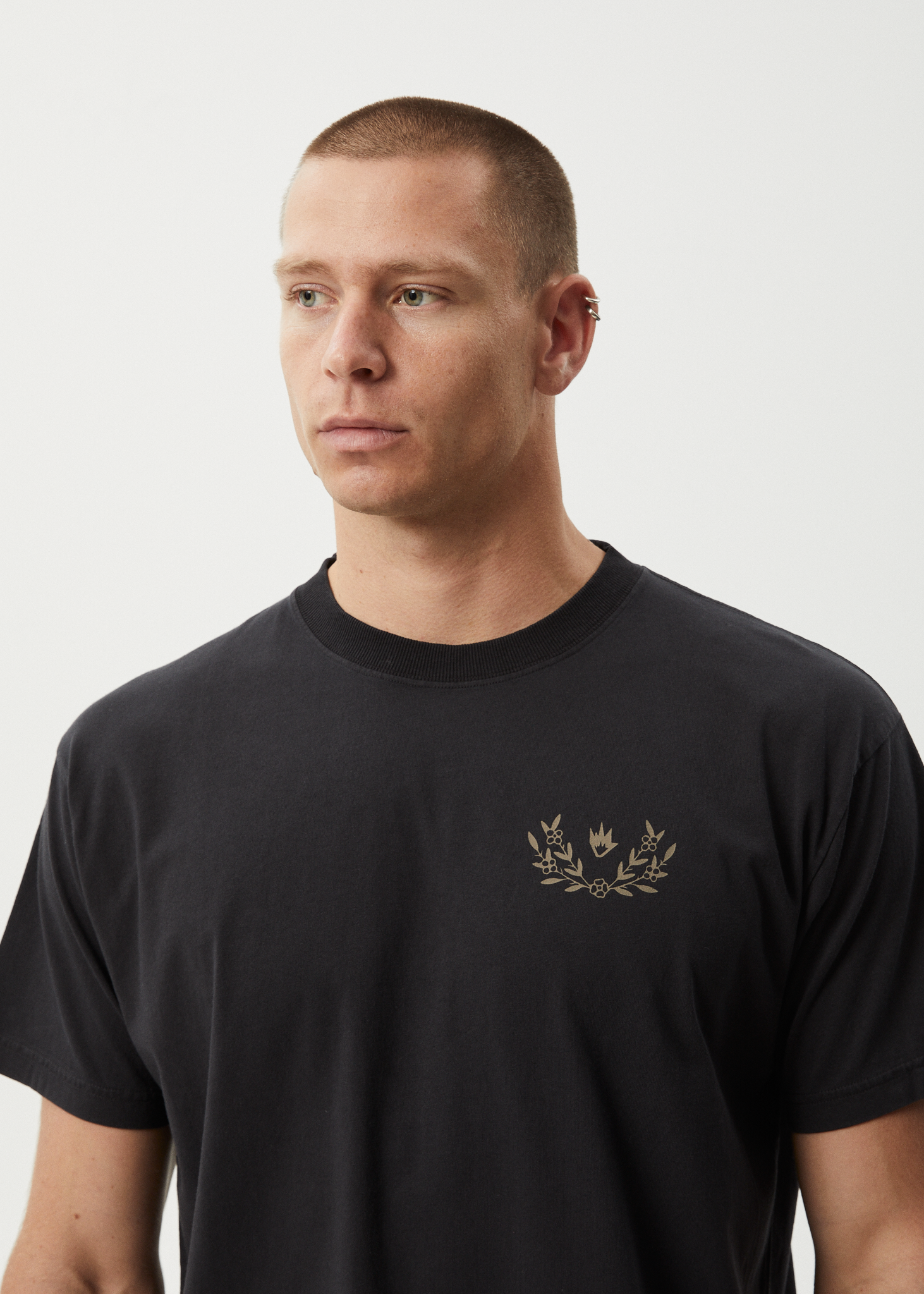 AFENDS Mens Surf Related - Boxy Tee - Stone Black