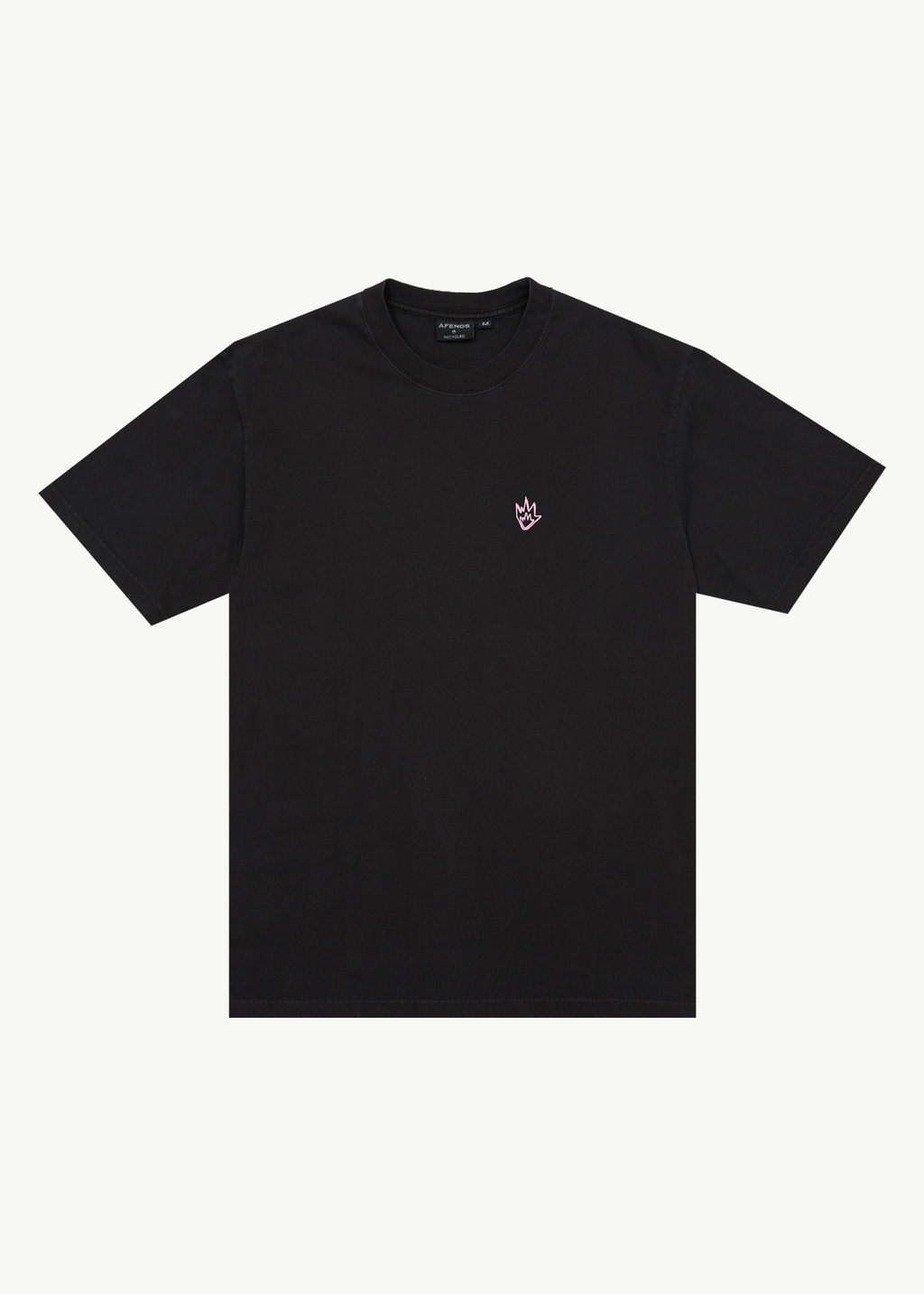 AFENDS Mens Kaleidodope - Retro Tee - Stone Black