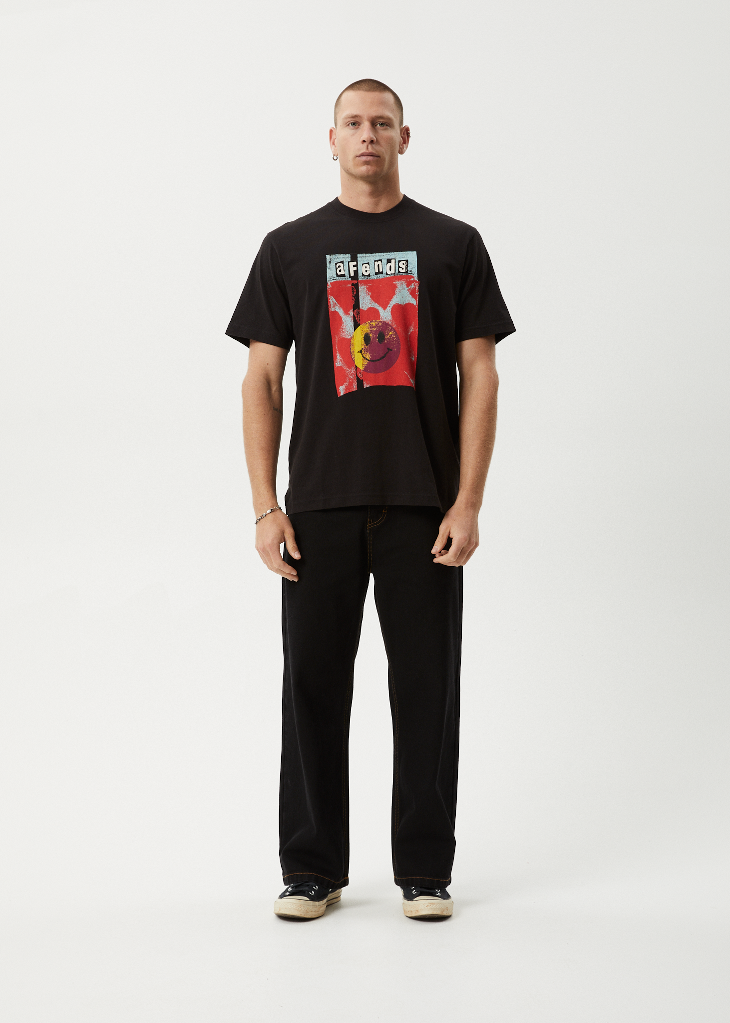 AFENDS Mens Dime Bag - Retro Tee - Black