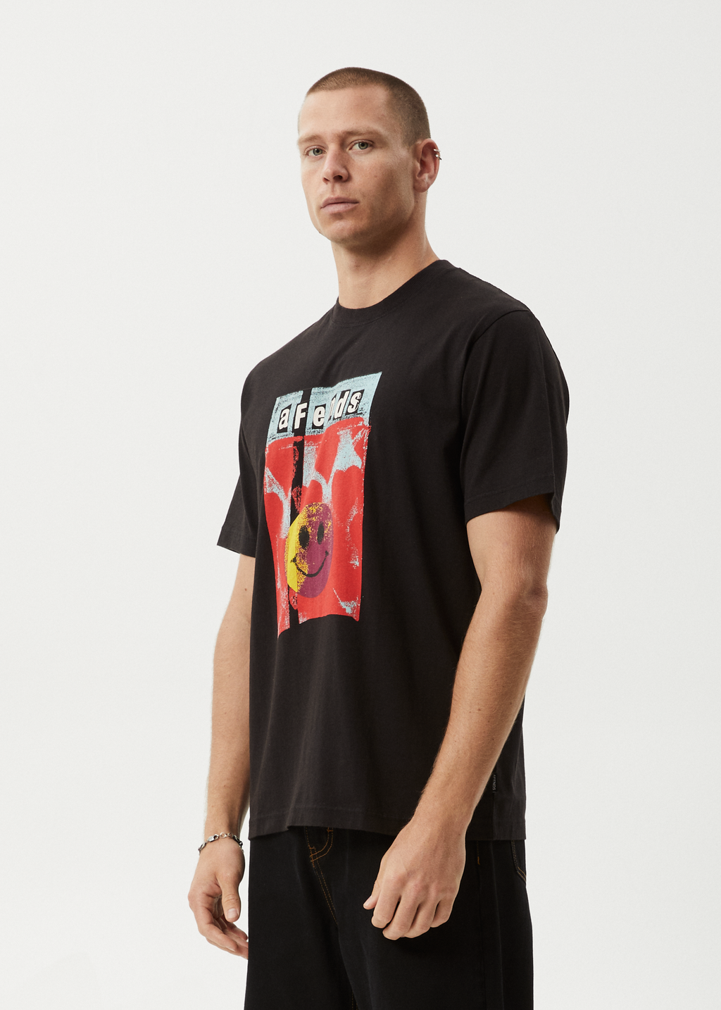 AFENDS Mens Dime Bag - Retro Tee - Black