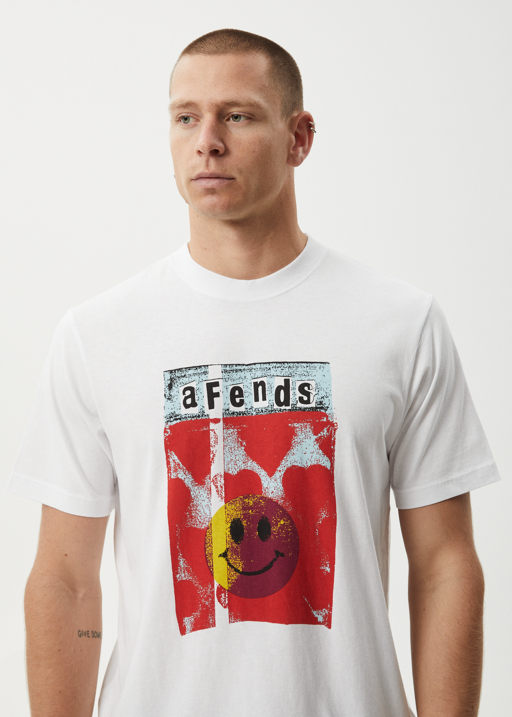 AFENDS Mens Dime Bag - Retro Tee - White