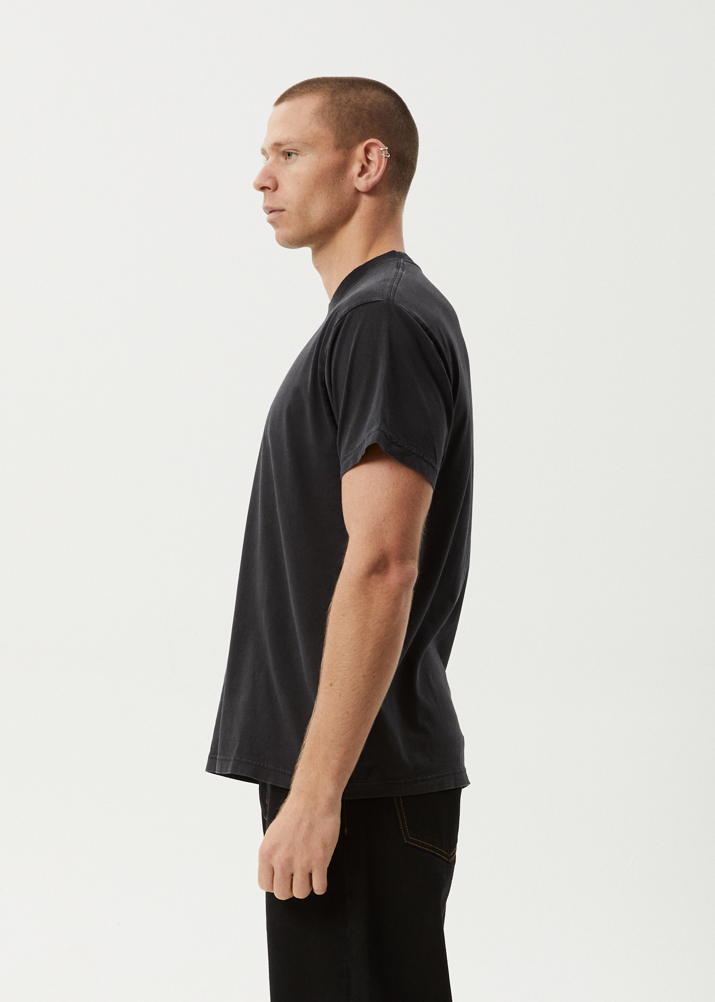AFENDS Mens Mace Life - Boxy Tee - Stone Black