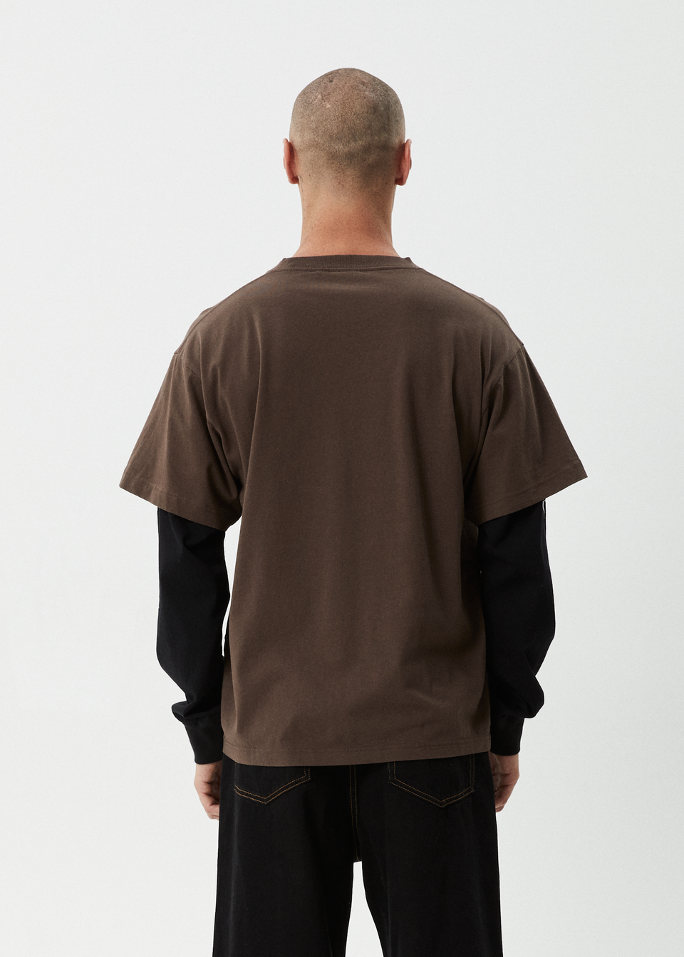 AFENDS Mens Dime Bag - Crew Neck Jumper - Black
