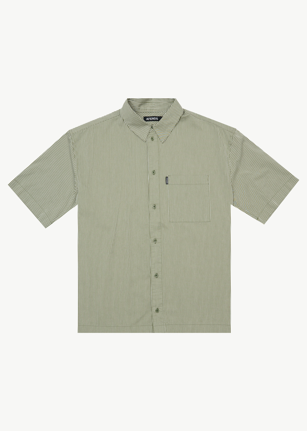 AFENDS Mens Candy - Short Sleeve Shirt - Oil Green