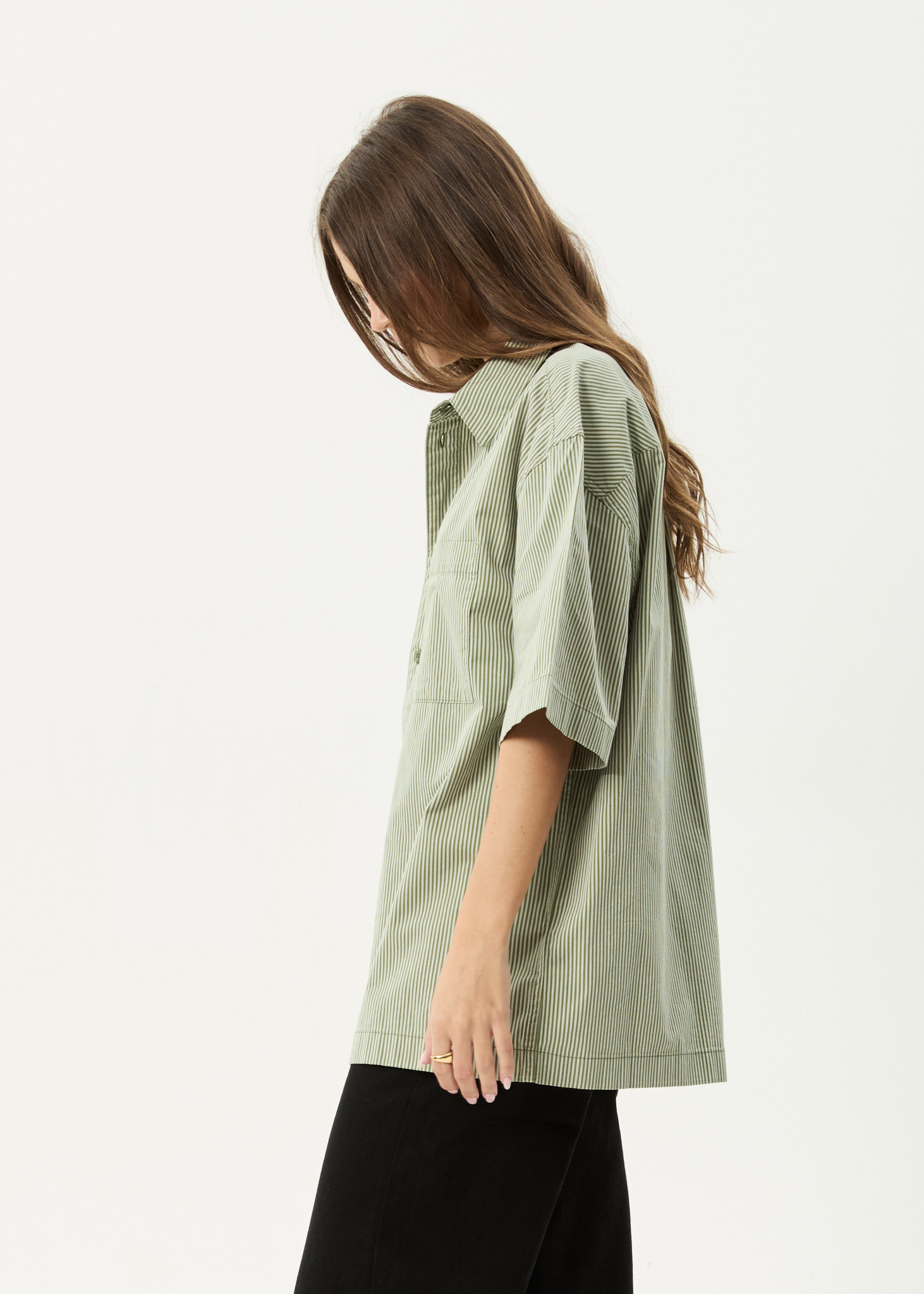 AFENDS Mens Candy - Short Sleeve Shirt - Oil Green