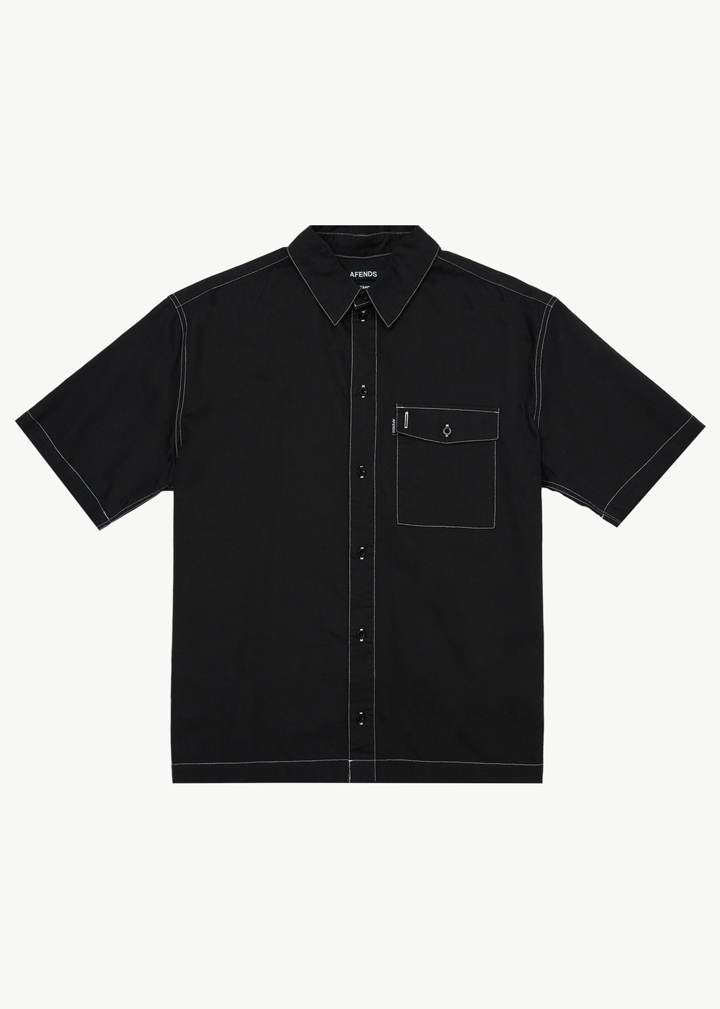 AFENDS Mens Flame - Short Sleeve Shirt - Black
