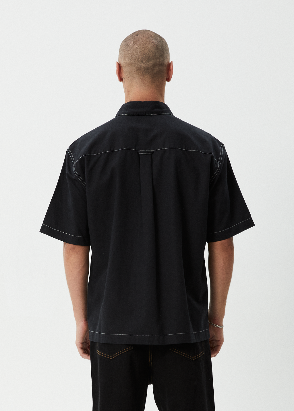 AFENDS Mens Flame - Short Sleeve Shirt - Black