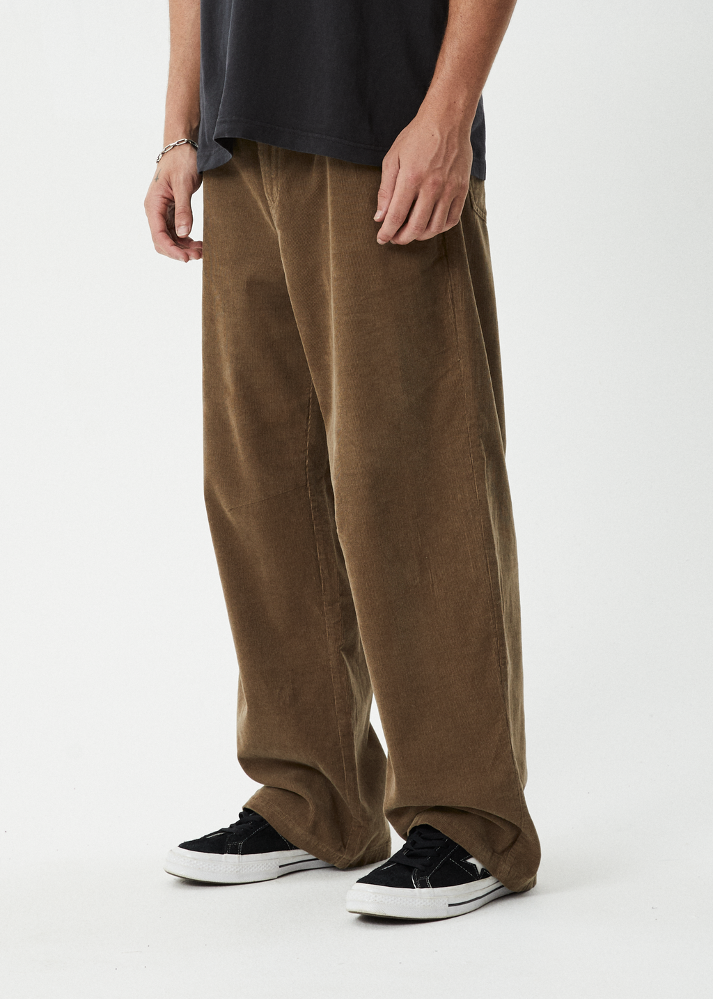 AFENDS Mens Welcome Back - Corduroy Baggy Pant - Fossil