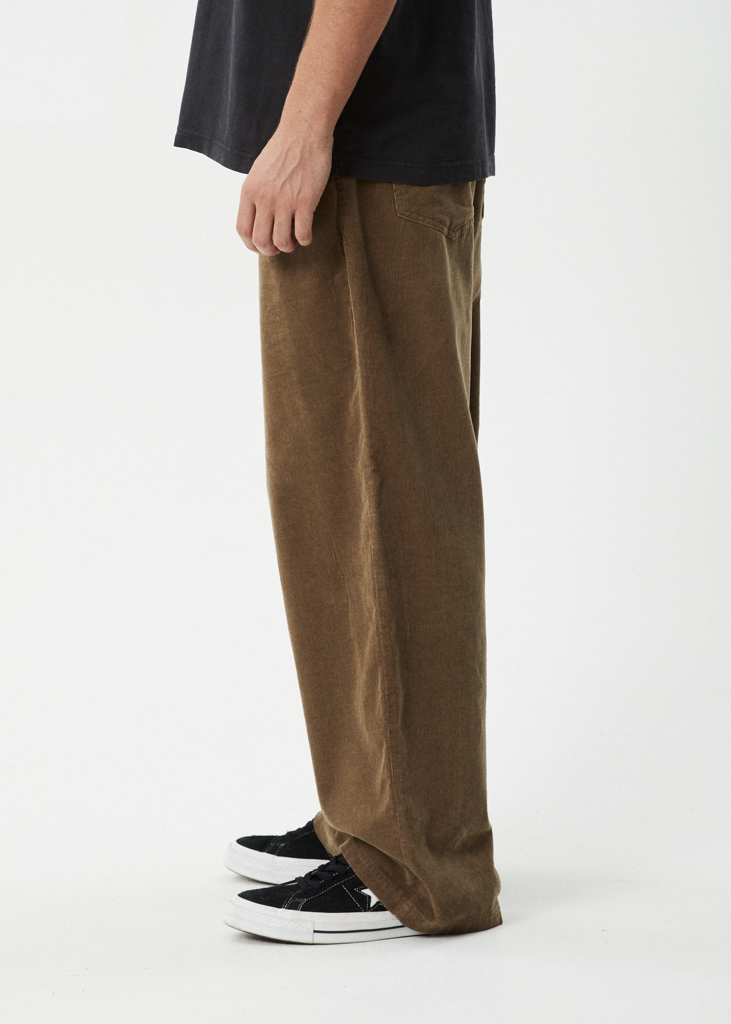 AFENDS Mens Welcome Back - Corduroy Baggy Pant - Fossil