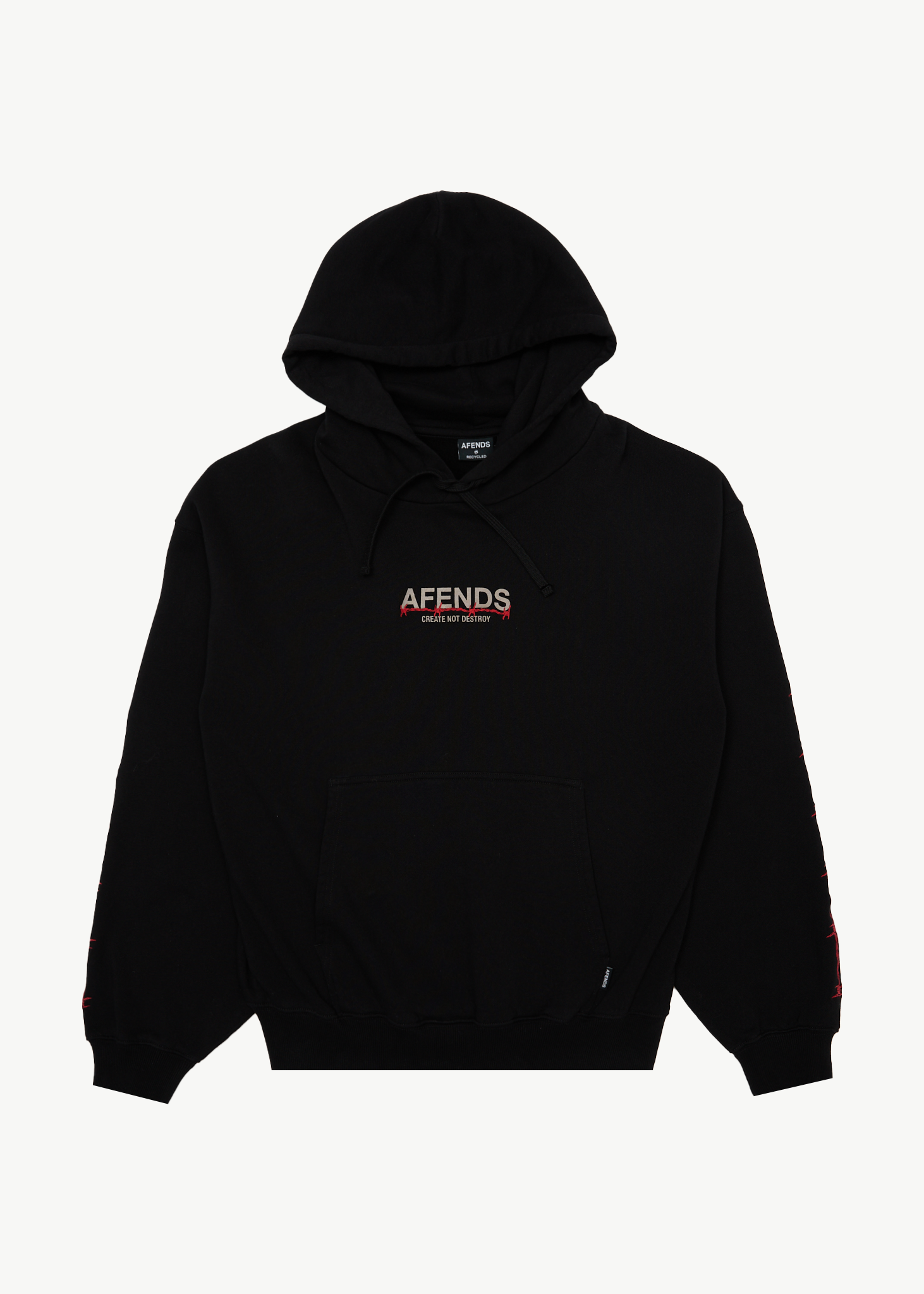 Shirt Vetements Zemfira Hoodie AFENDS Mens Wired Boxy Hoodie Black