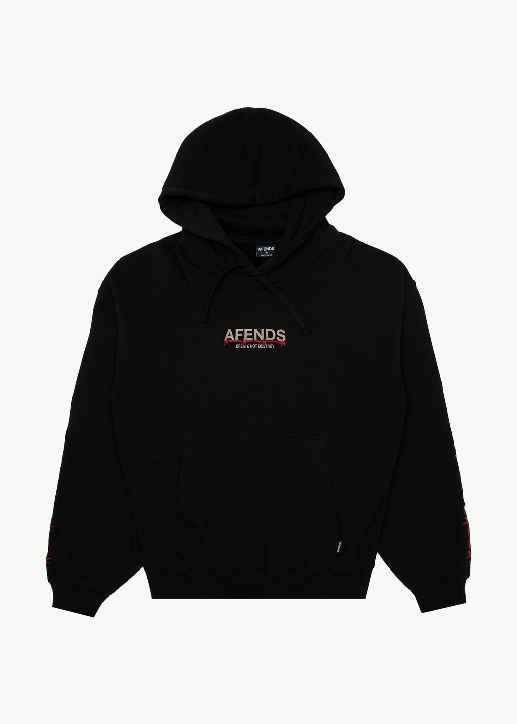 AFENDS Mens Wired - Boxy Hoodie - Black