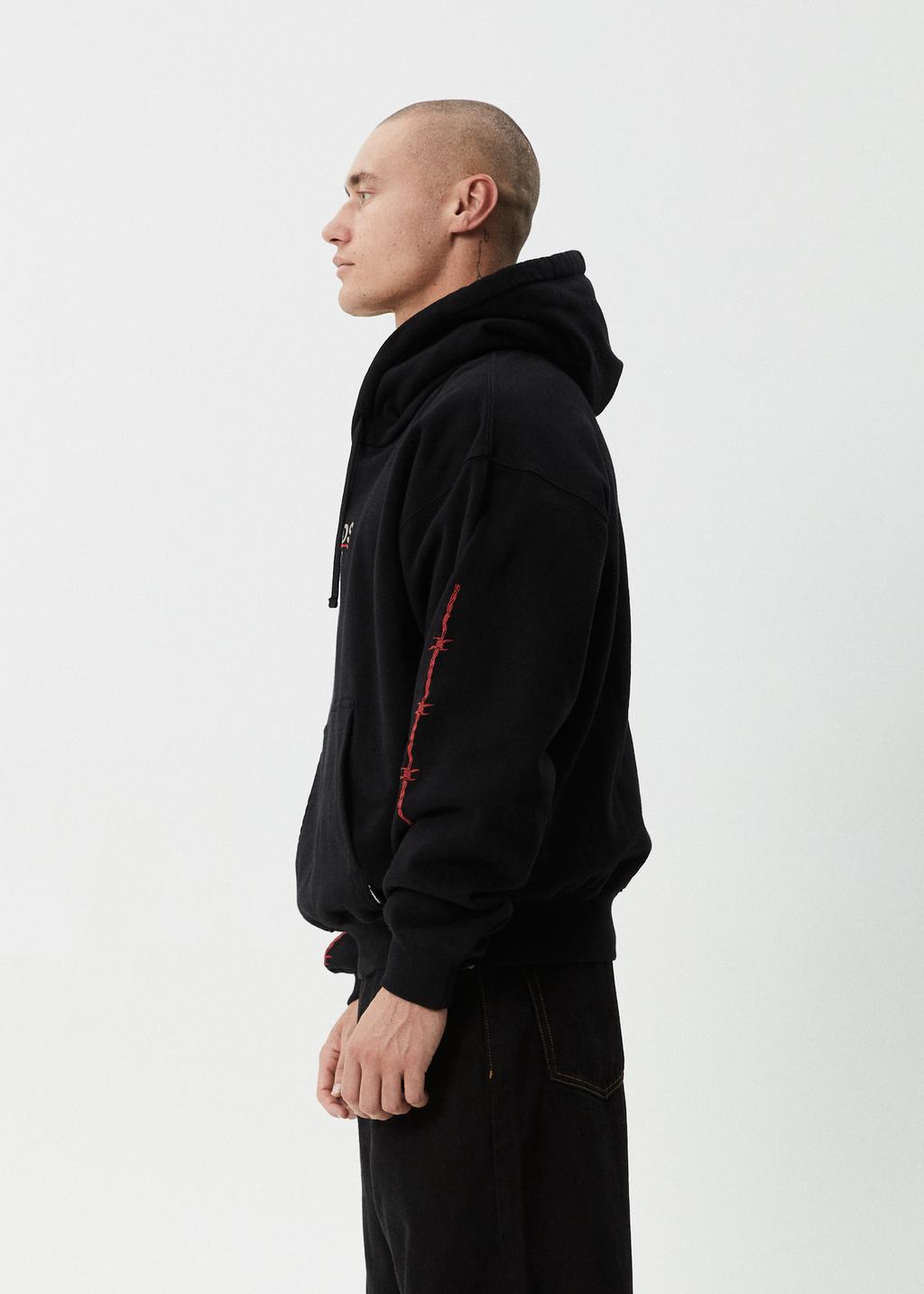 AFENDS Mens Wired - Boxy Hoodie - Black