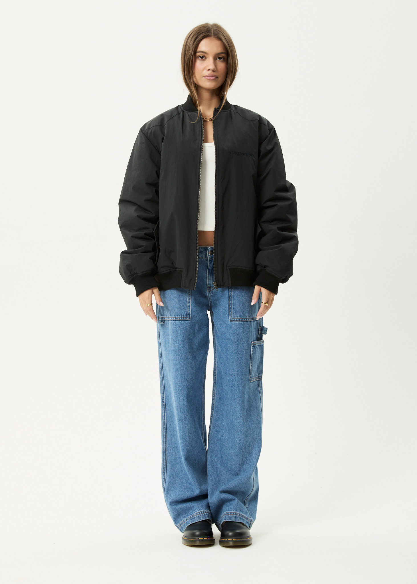 AFENDS Mens No More Bombs - Bomber Jacket - Black