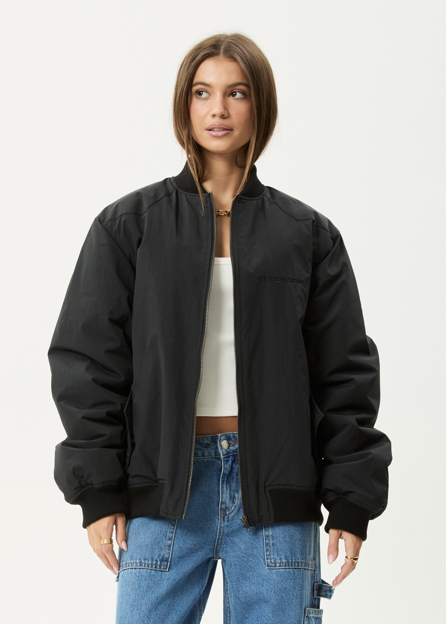 AFENDS Mens No More Bombs - Bomber Jacket - Black