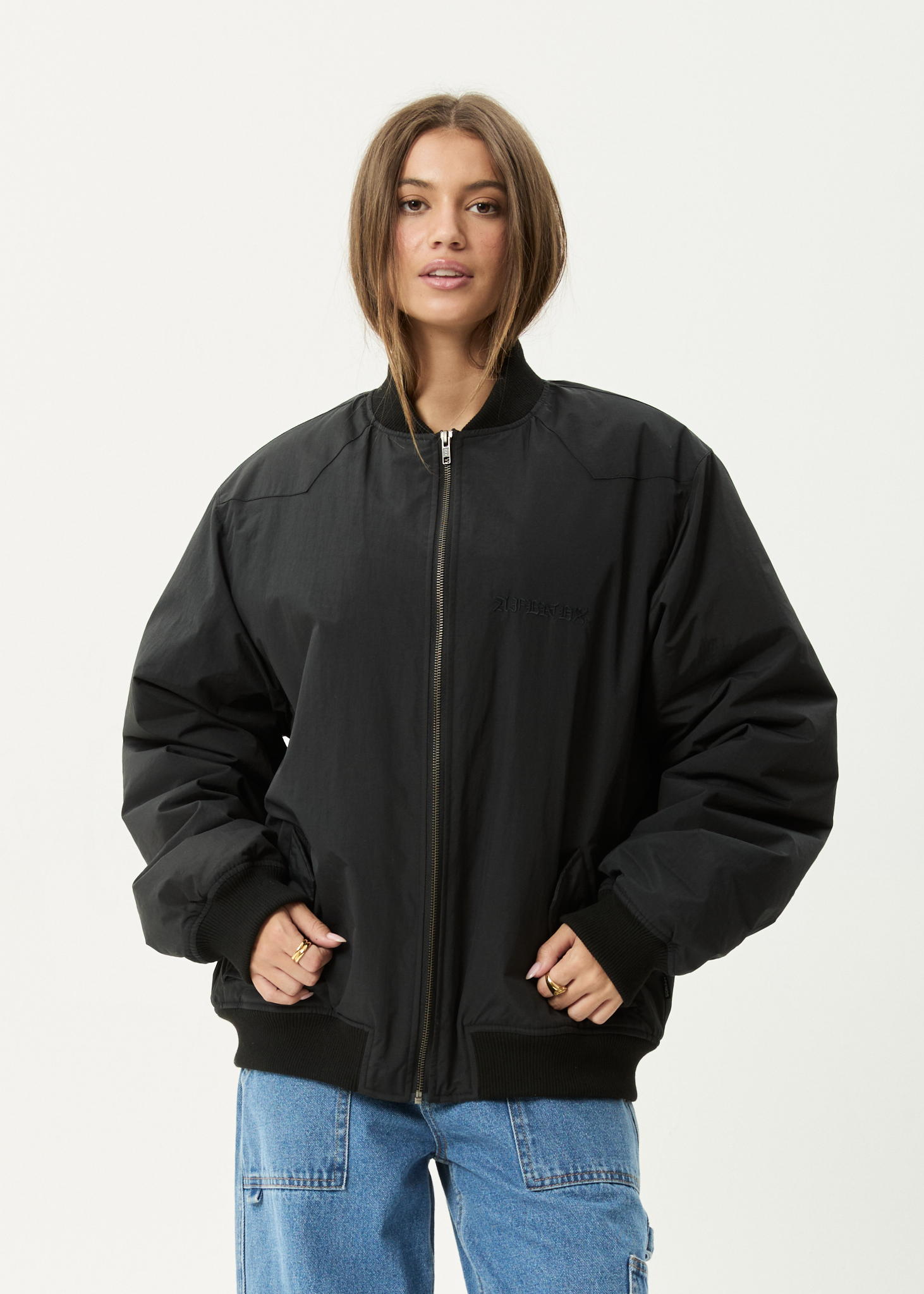 AFENDS Mens No More Bombs - Bomber Jacket - Black