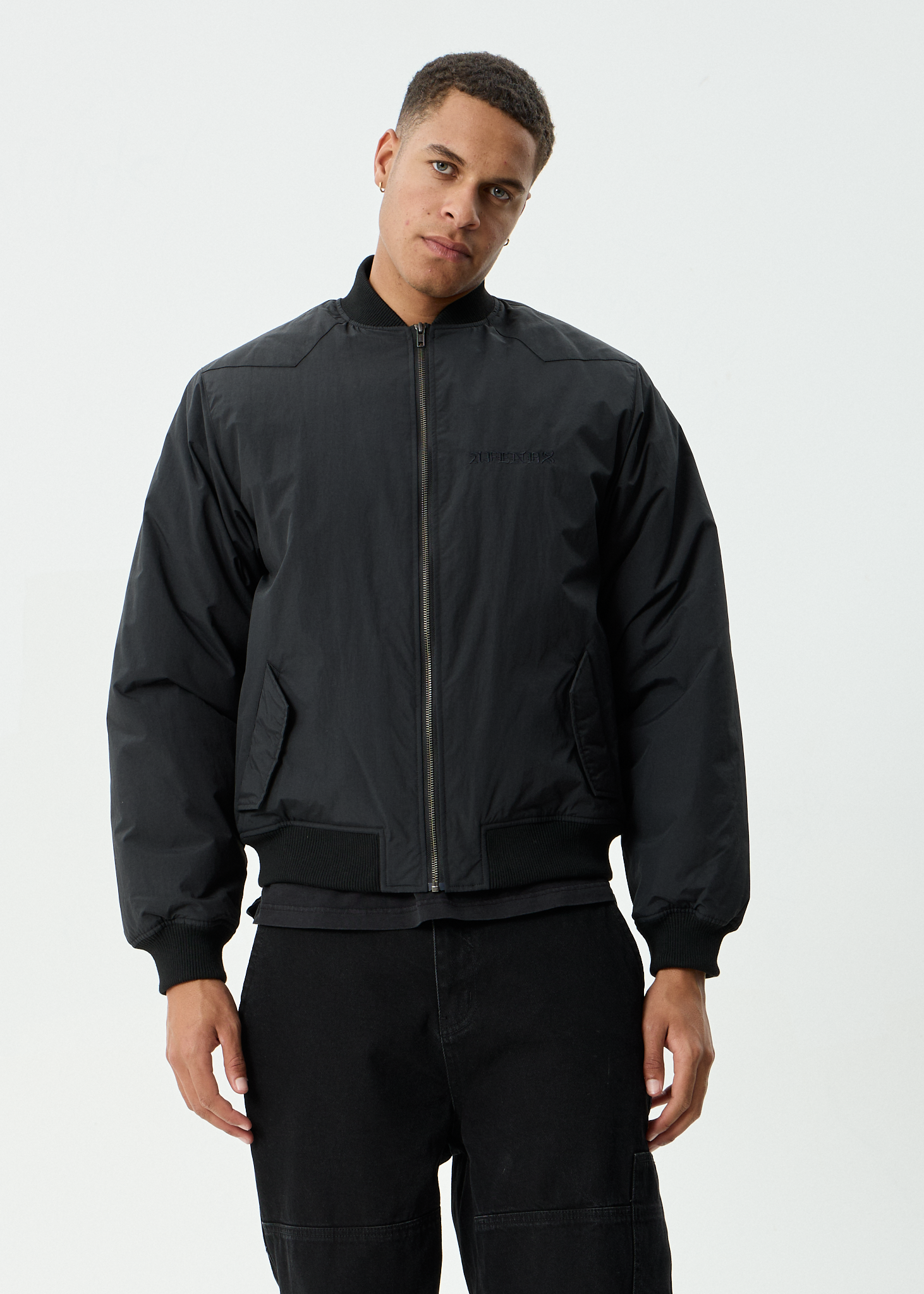 AFENDS Mens No More Bombs - Bomber Jacket - Black