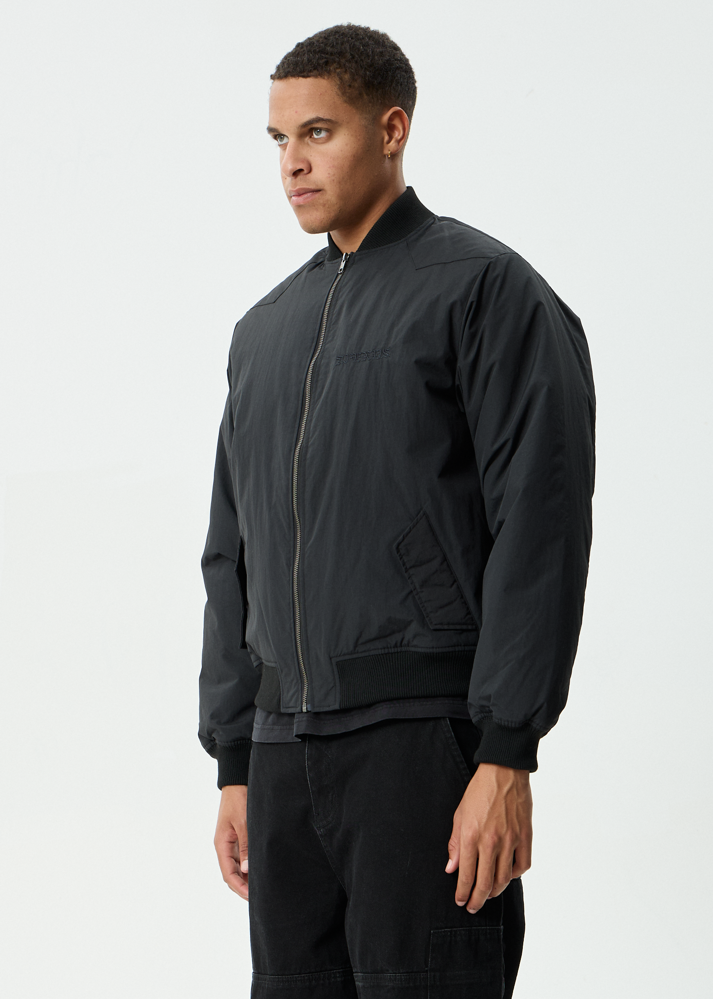 AFENDS Mens No More Bombs - Bomber Jacket - Black
