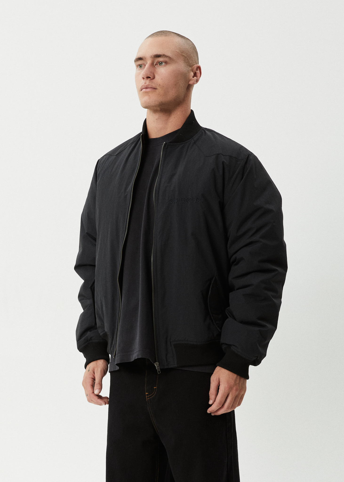AFENDS Mens No More Bombs - Bomber Jacket - Black