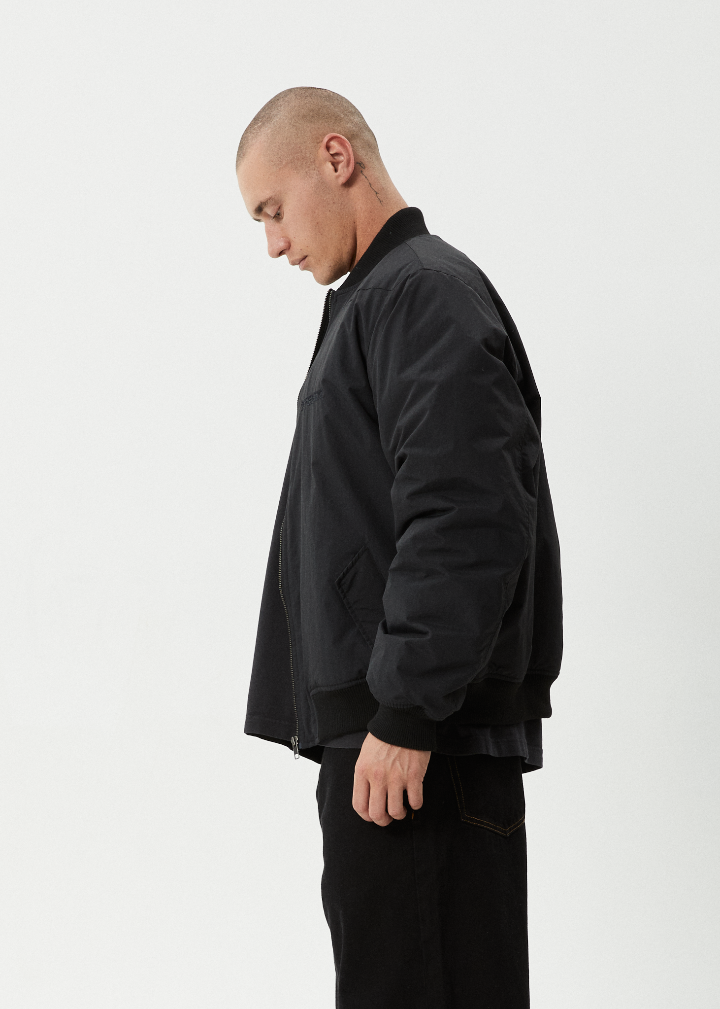 AFENDS Mens No More Bombs - Bomber Jacket - Black