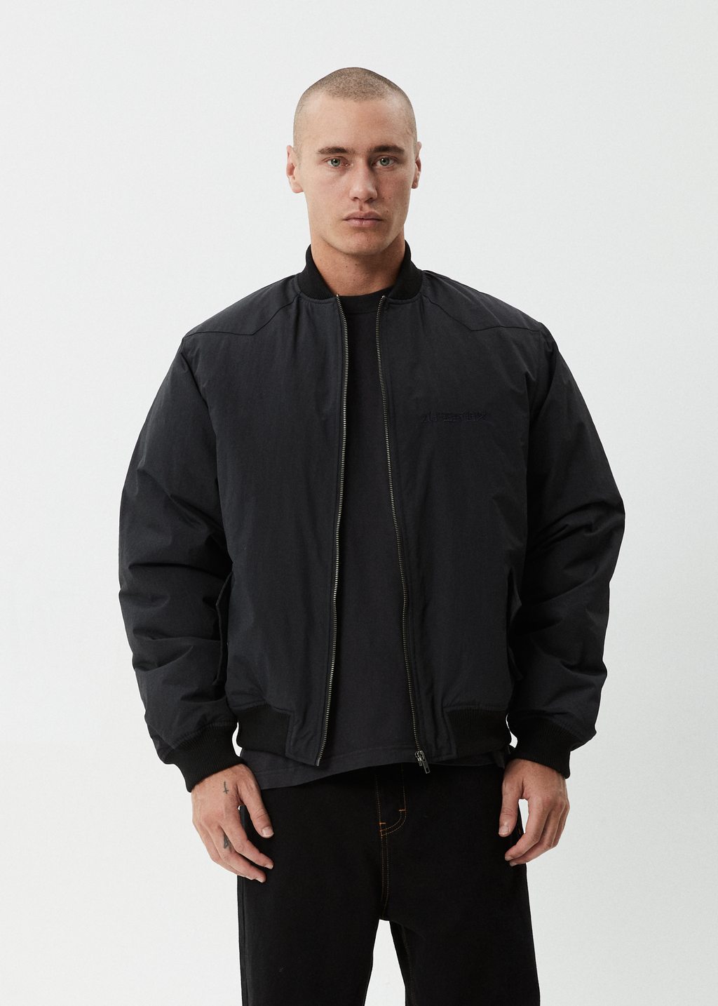 AFENDS Mens No More Bombs - Bomber Jacket - Black