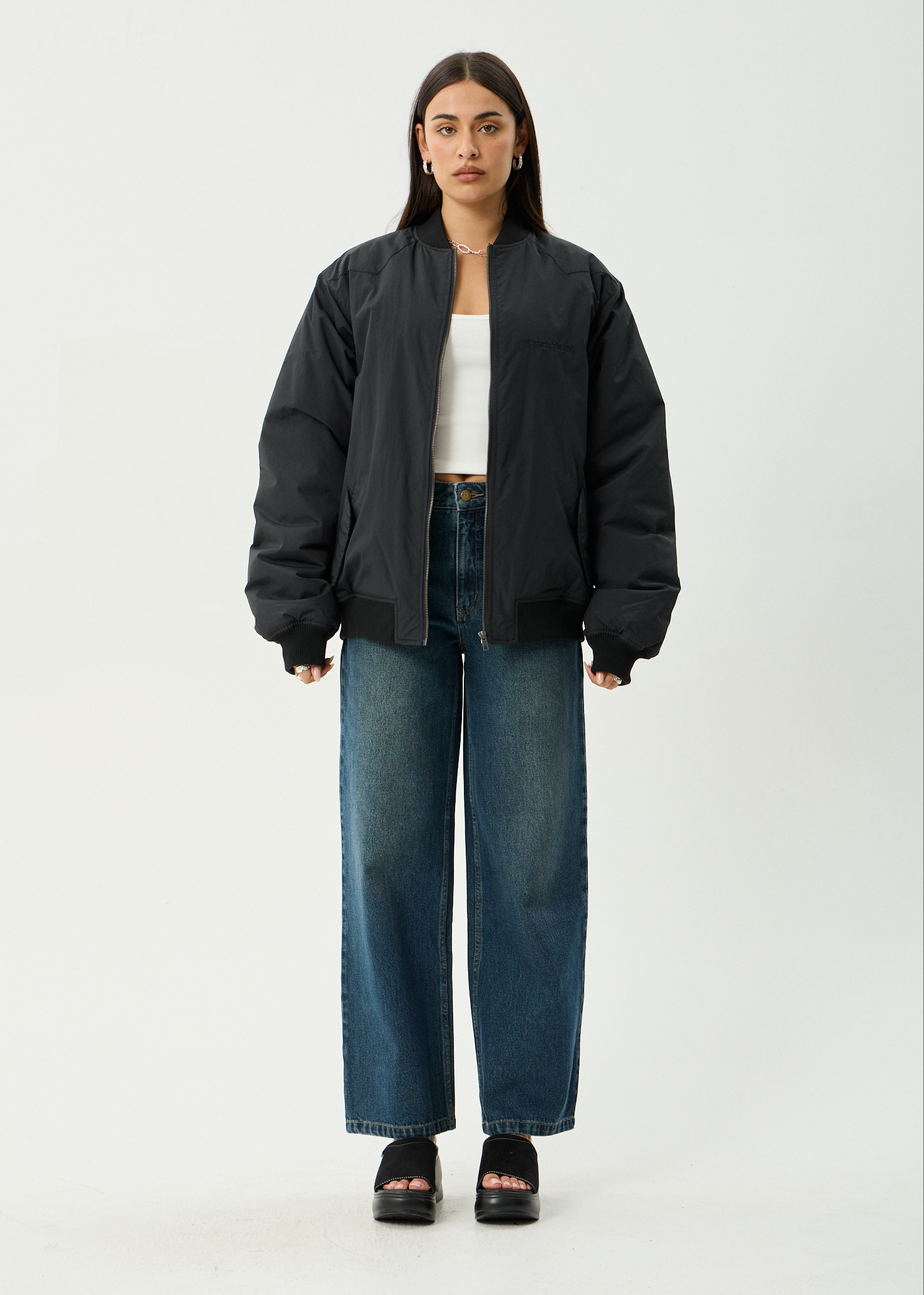 AFENDS Mens No More Bombs - Bomber Jacket - Black