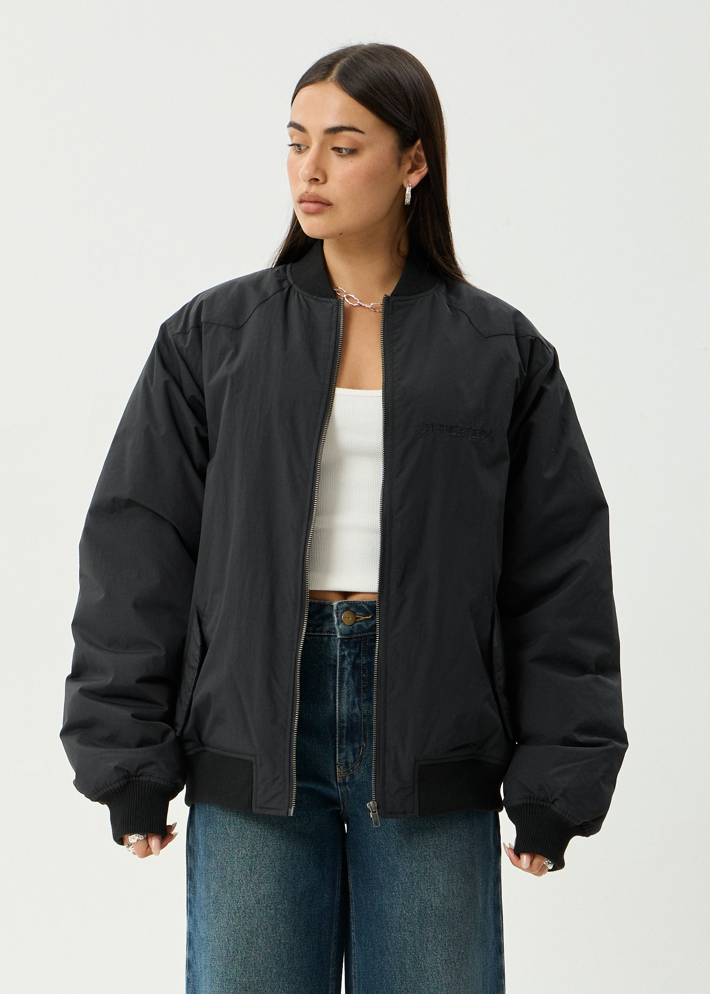 AFENDS Mens No More Bombs - Bomber Jacket - Black