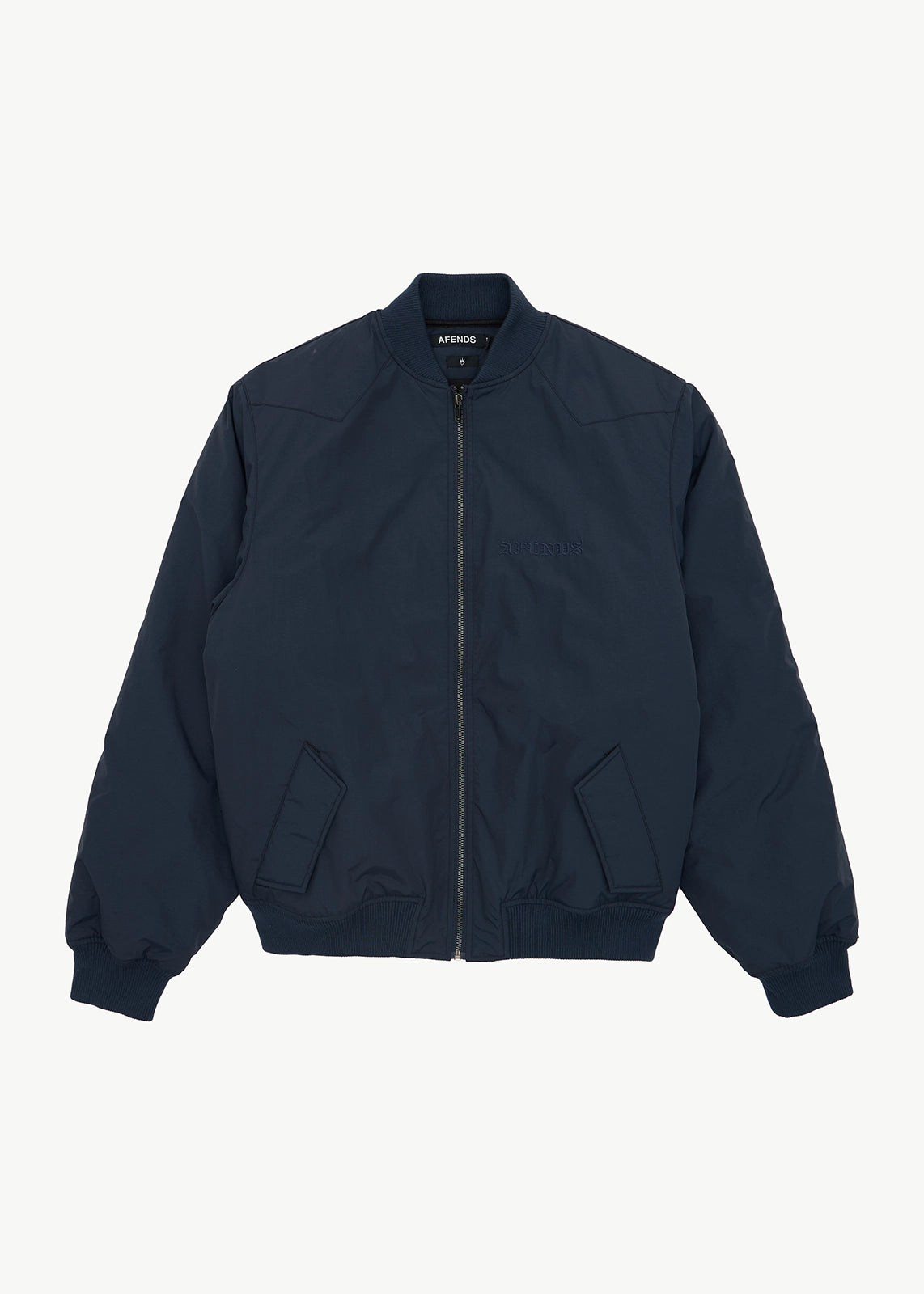 AFENDS Mens No More Bombs - Bomber Jacket - Deep Sea