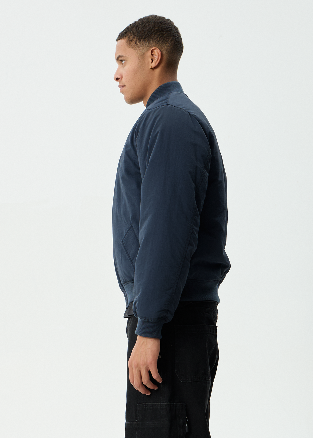 AFENDS Mens No More Bombs - Bomber Jacket - Deep Sea