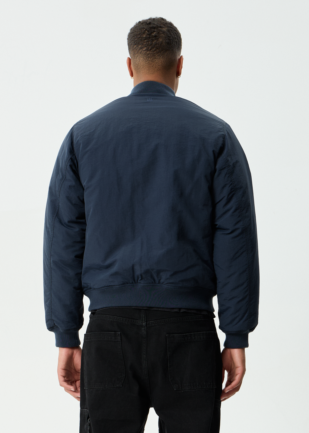 AFENDS Mens No More Bombs - Bomber Jacket - Deep Sea