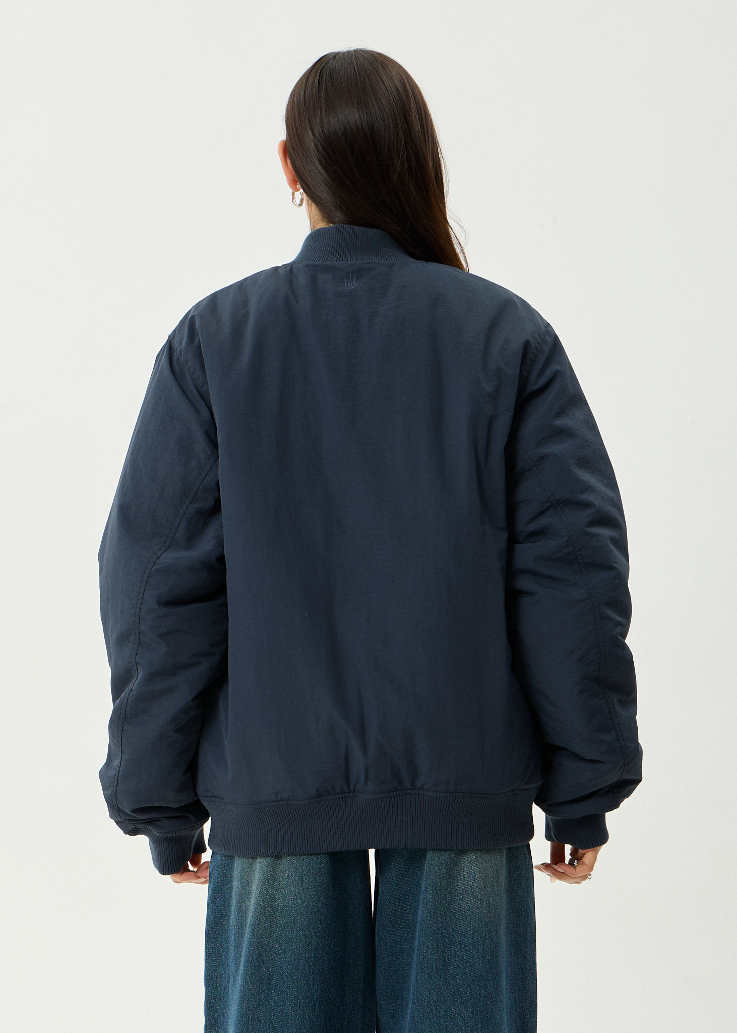 AFENDS Mens No More Bombs - Bomber Jacket - Deep Sea