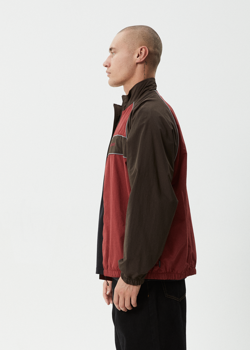 AFENDS Mens Spicy - Sports Spray Jacket - Burgundy